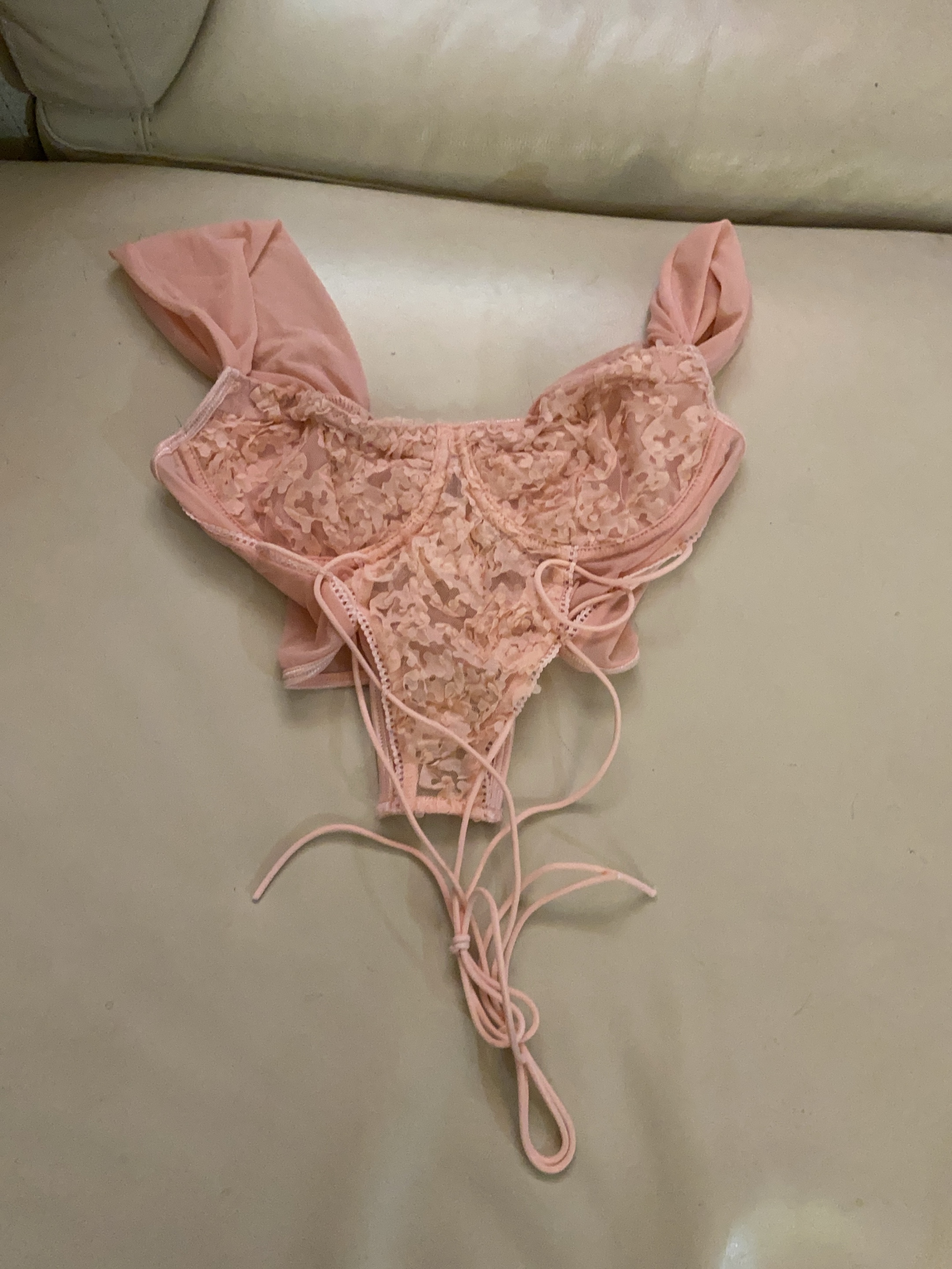 Pink Lace Lingerie Top NEW thumbnail