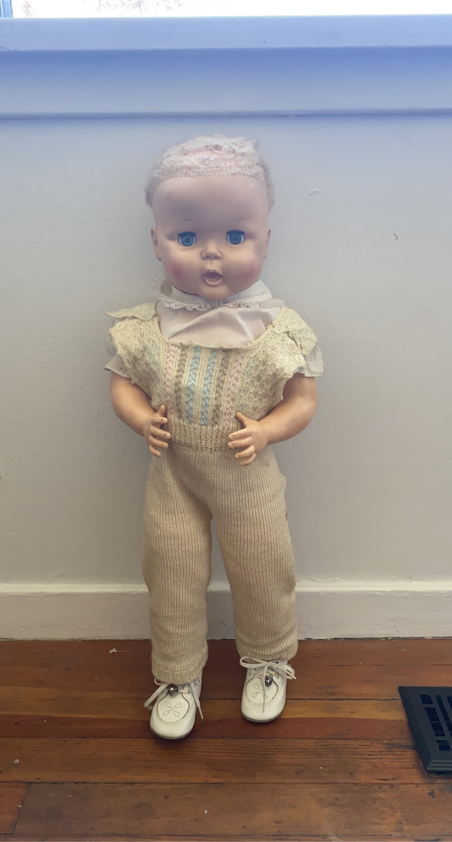 Creepy Vintage Doll with Knit Outfit free delivery in Vancouver thumbnail