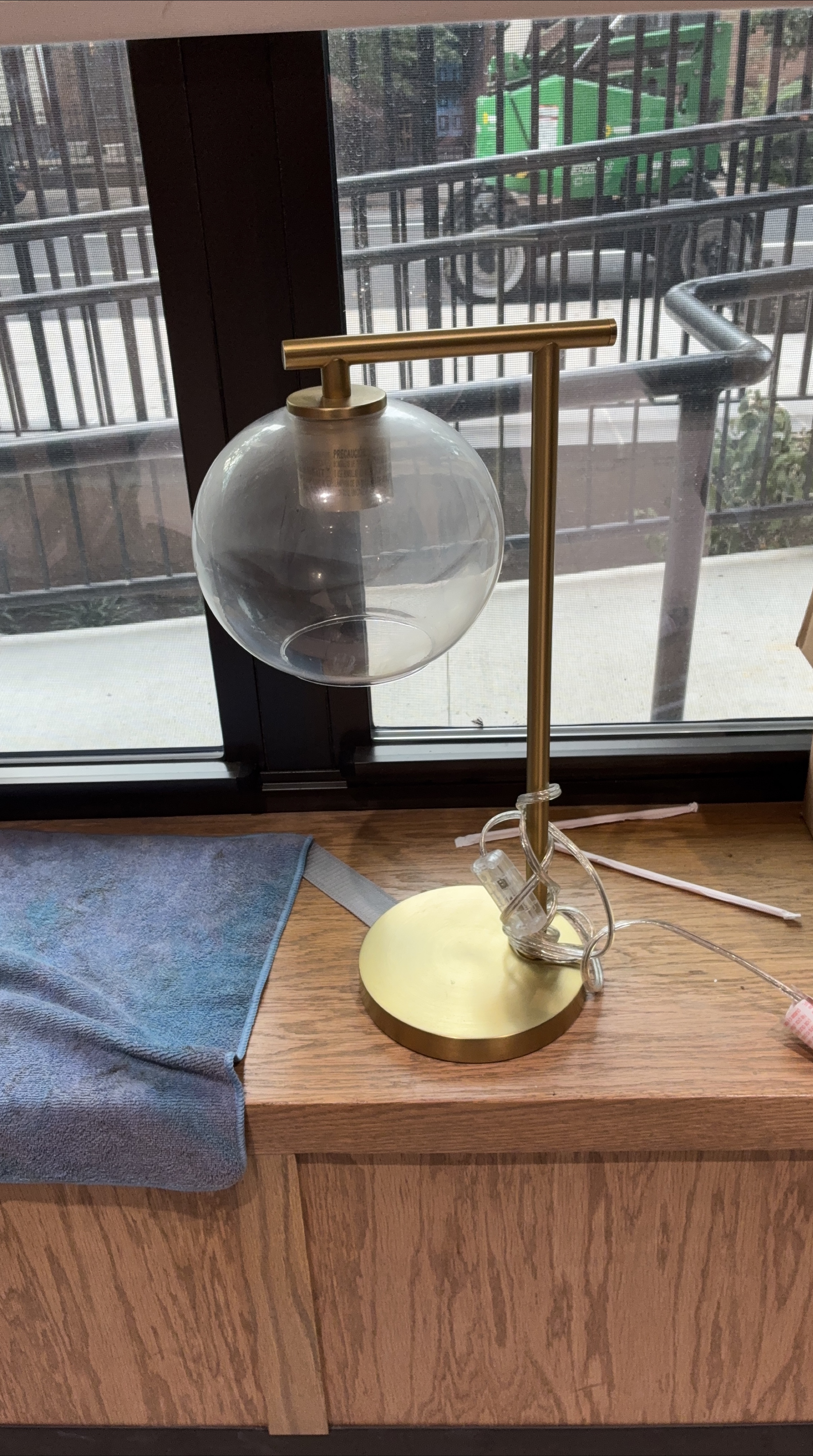 Gold Desk Lamp with Glass Globe thumbnail