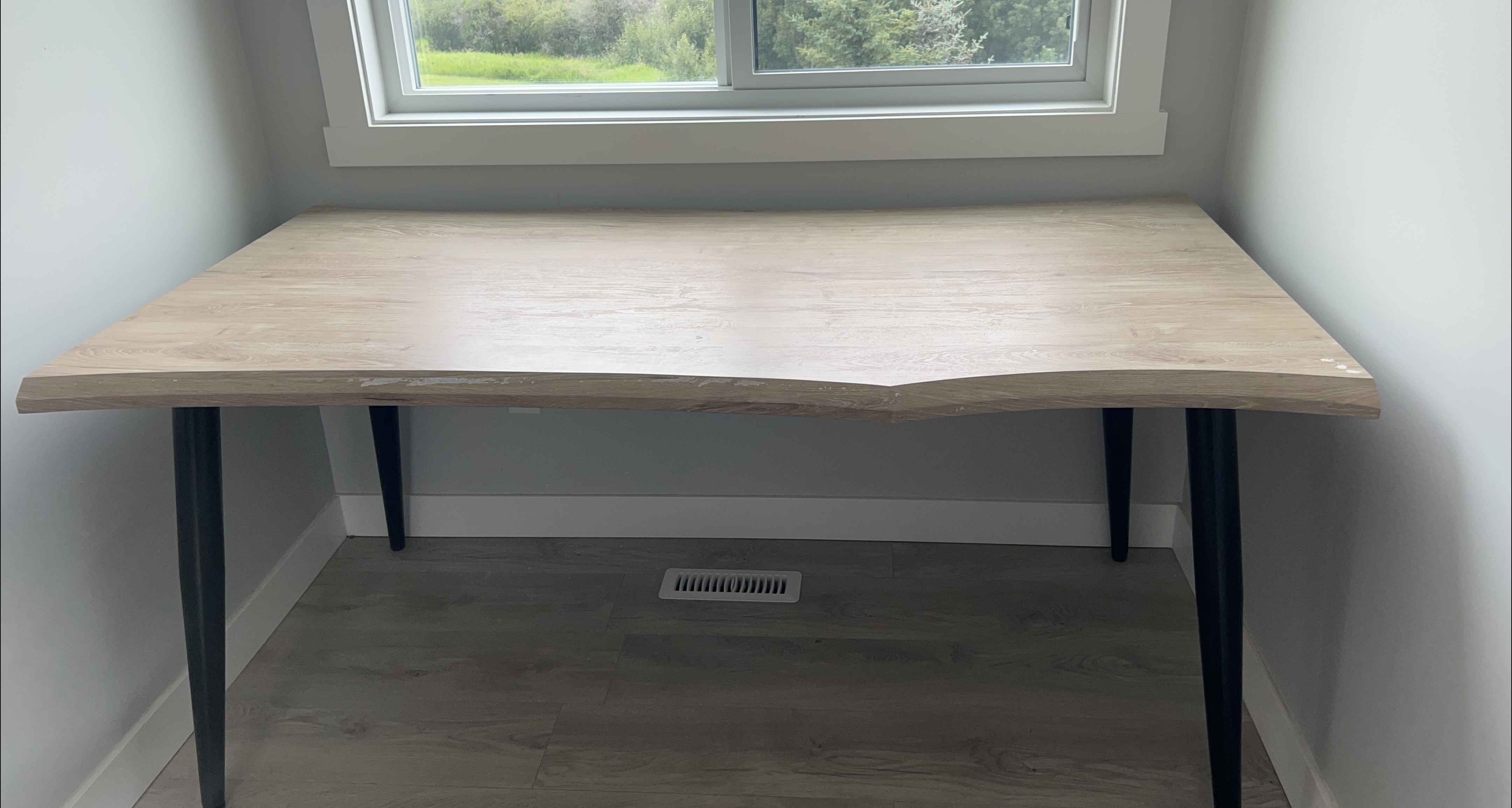 Wood Desk with Black Legs thumbnail