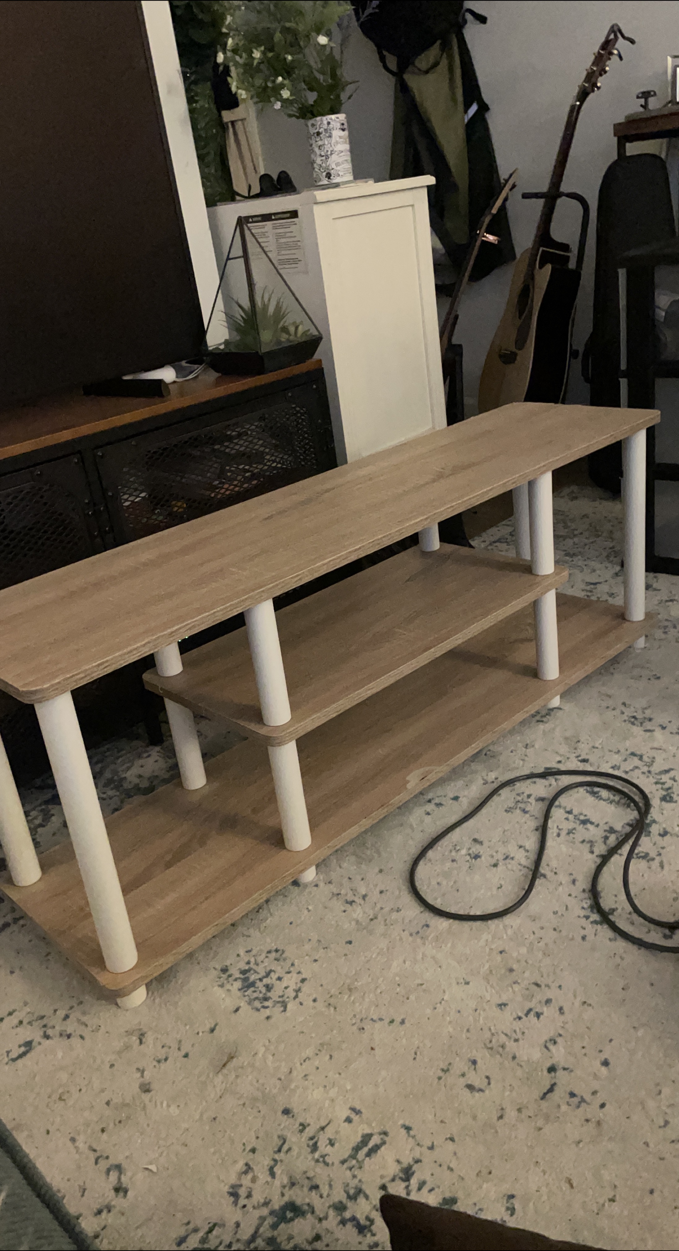 Wood and White TV Stand thumbnail