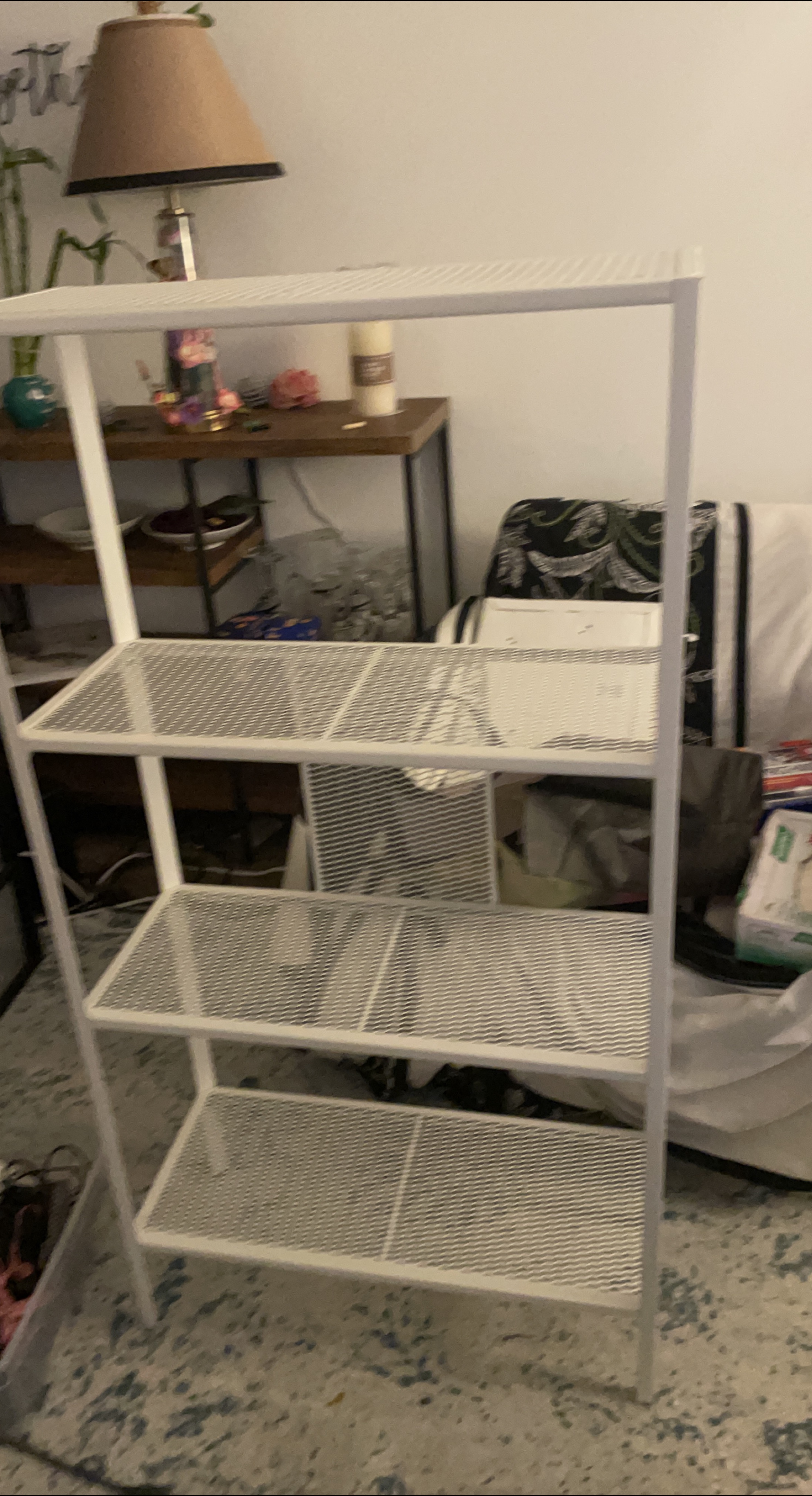 IKEA white metal shelving unit thumbnail
