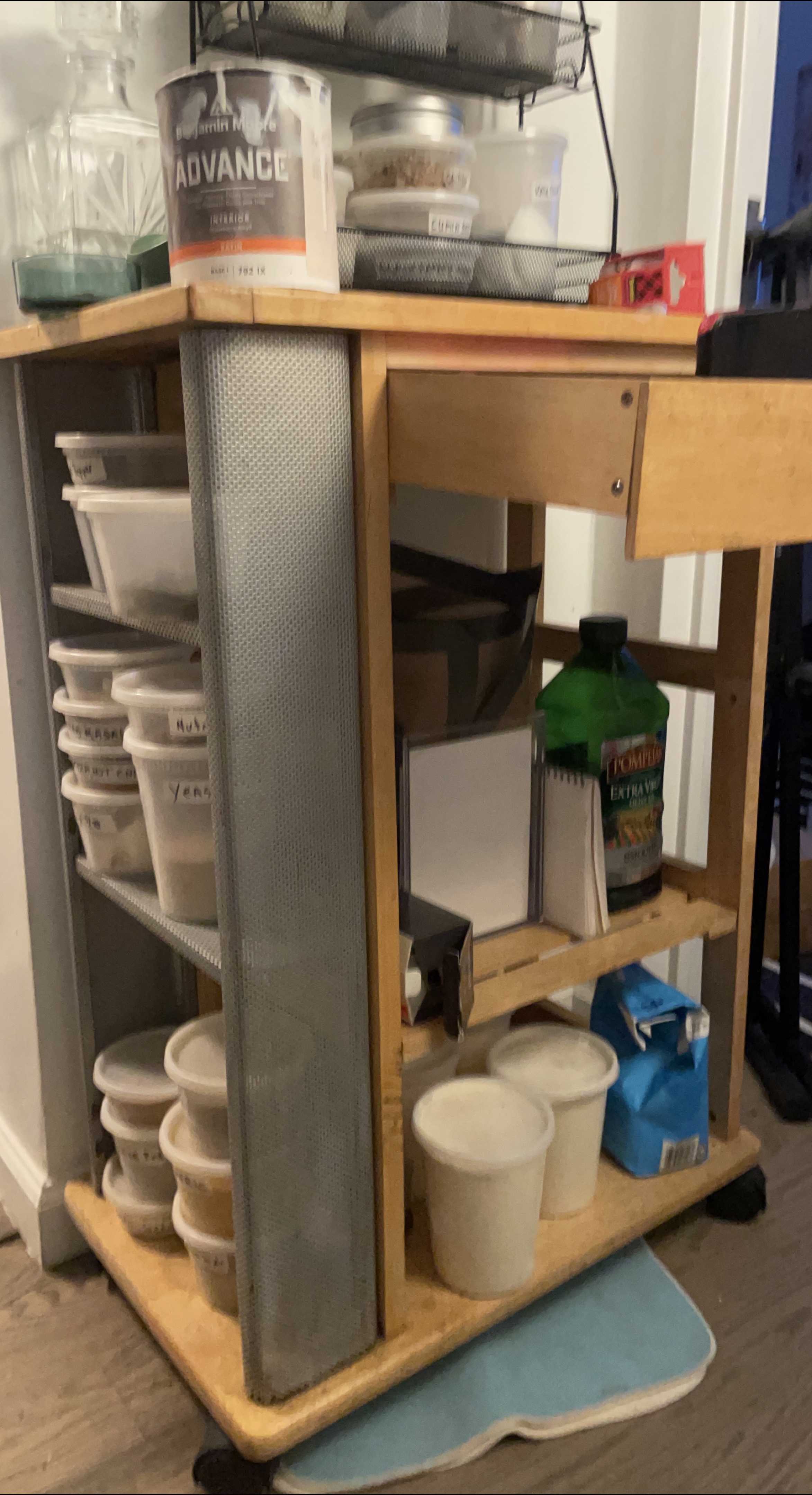 Wooden Kitchen Cart with Storage thumbnail