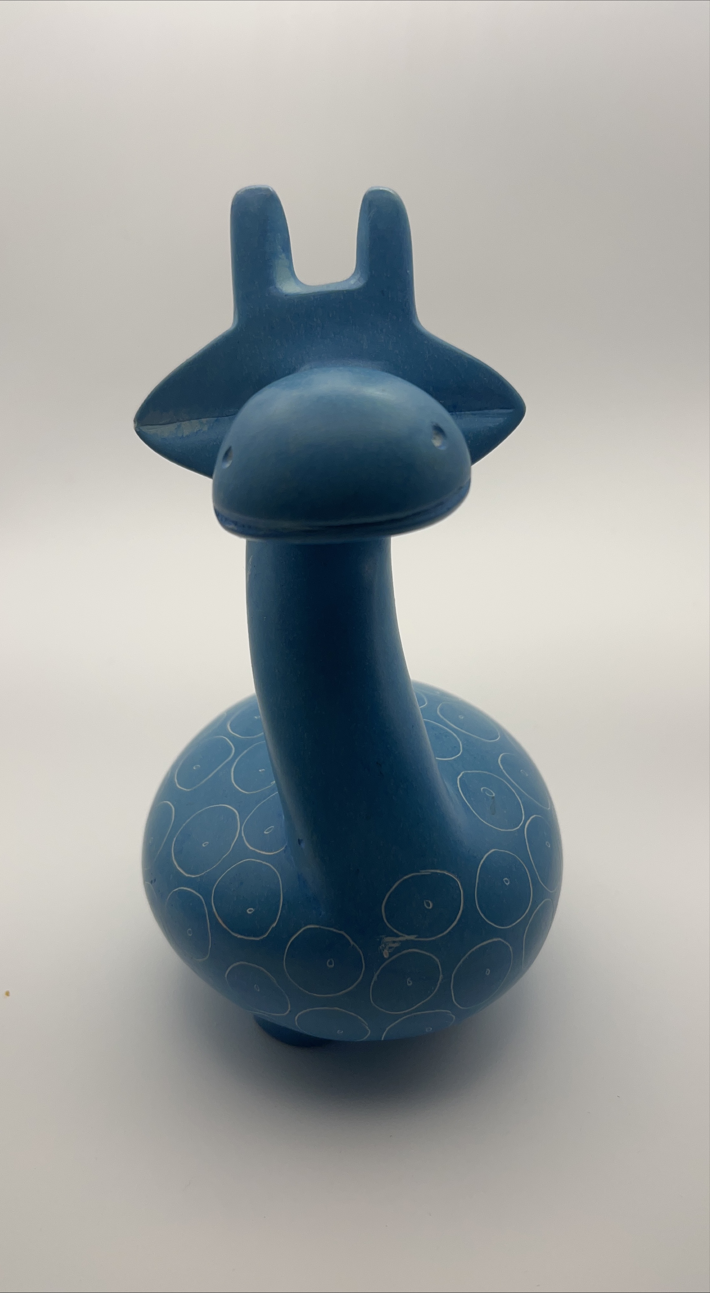 Blue Giraffe Stone Sculpture thumbnail