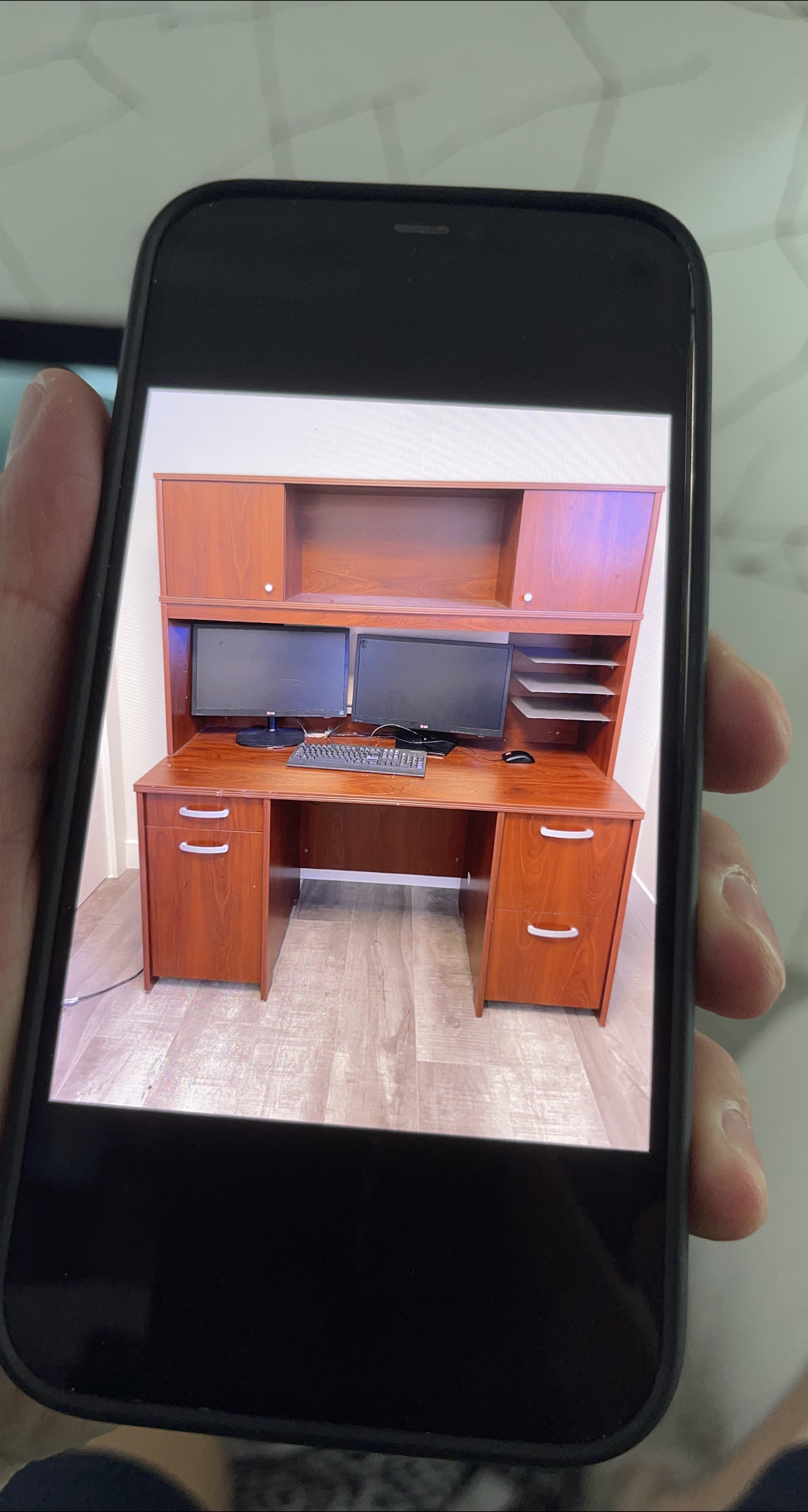 Wooden Desk with Hutch thumbnail