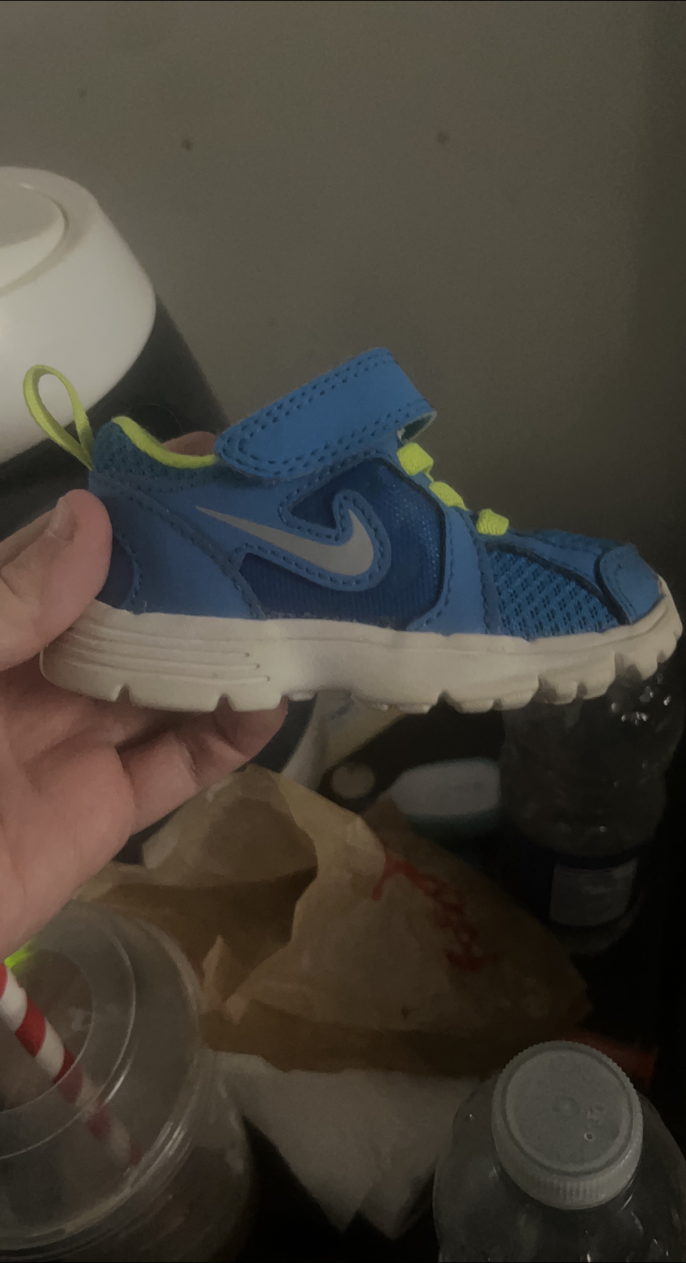 Nike Blue and Yellow Baby Shoes
