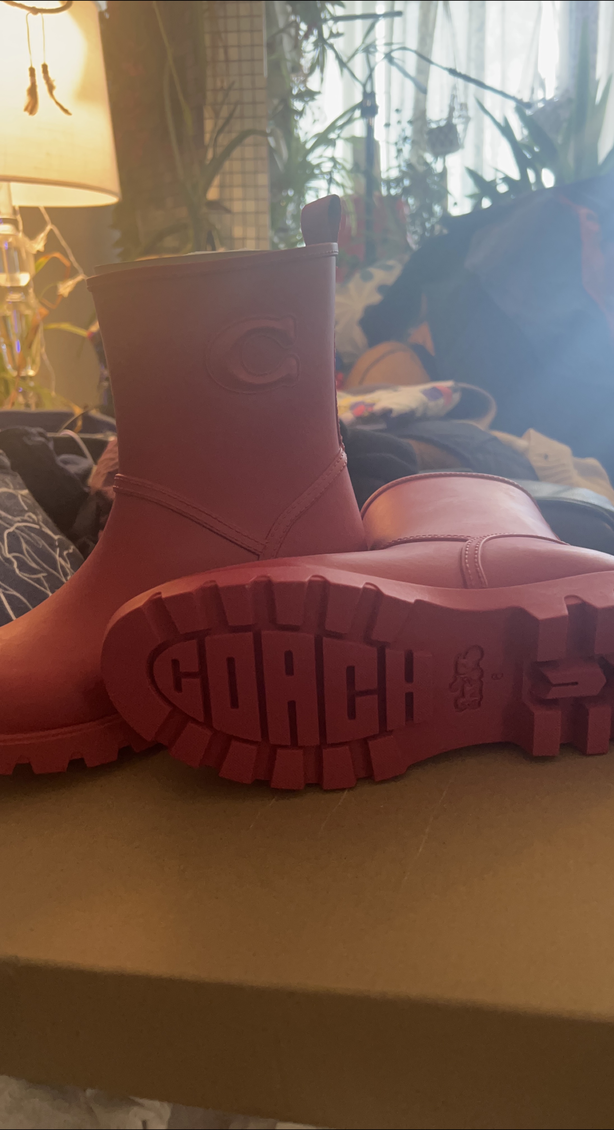 Coach Red Rain Boots thumbnail