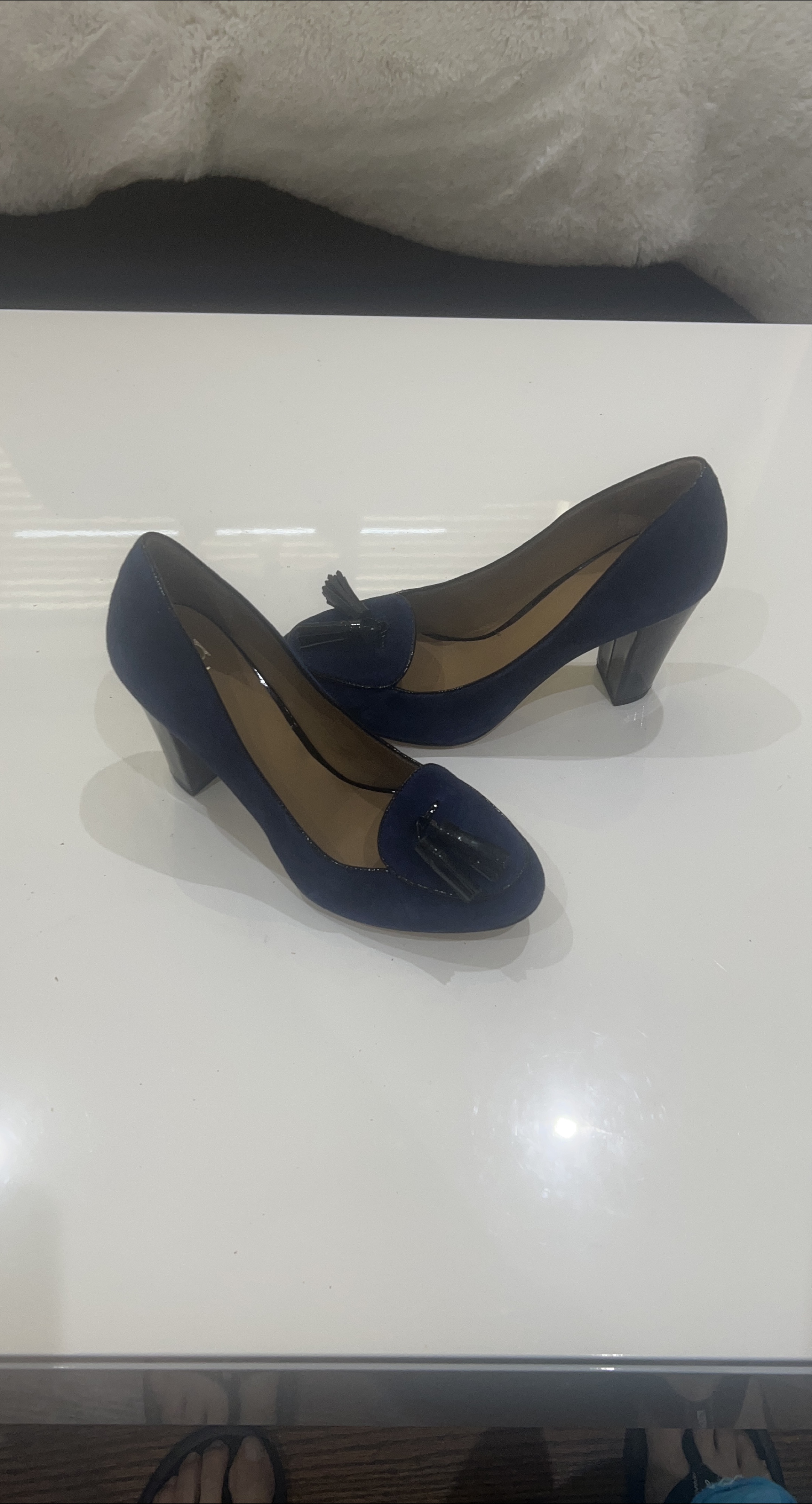 Ann Taylor Navy Blue Heels thumbnail