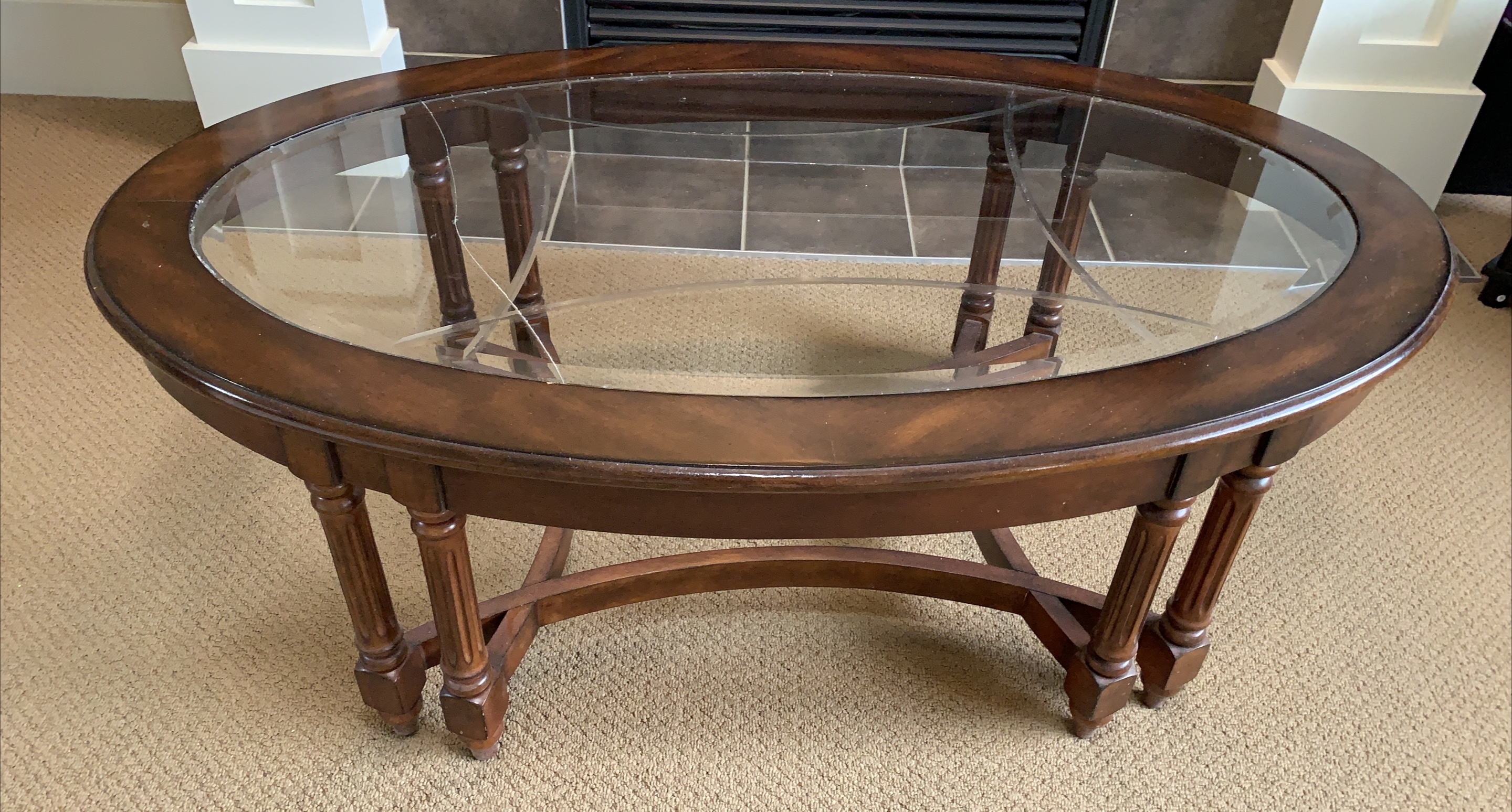 Round Glass Top Coffee Table thumbnail