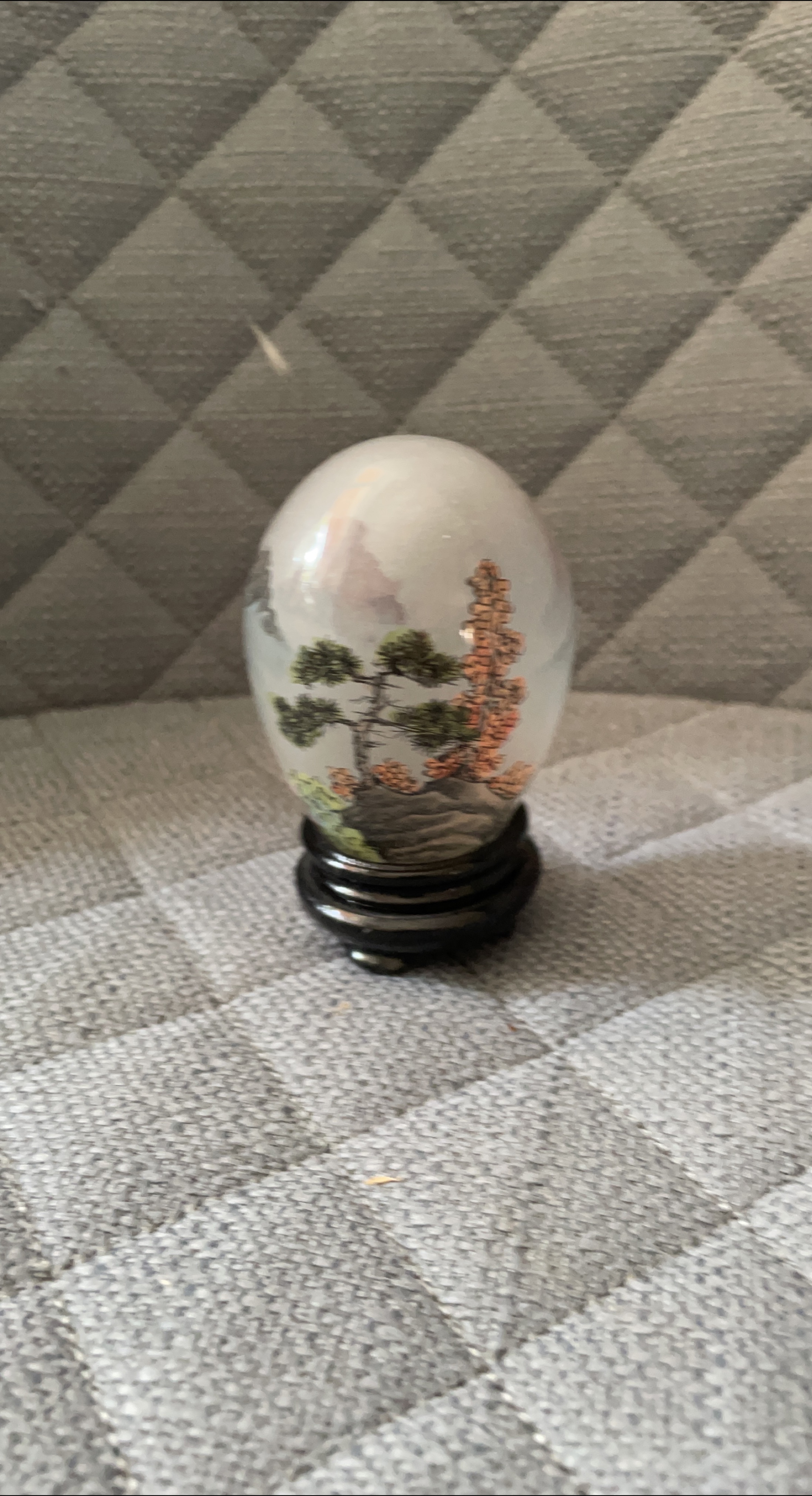 Painted Decorative Egg on Stand thumbnail