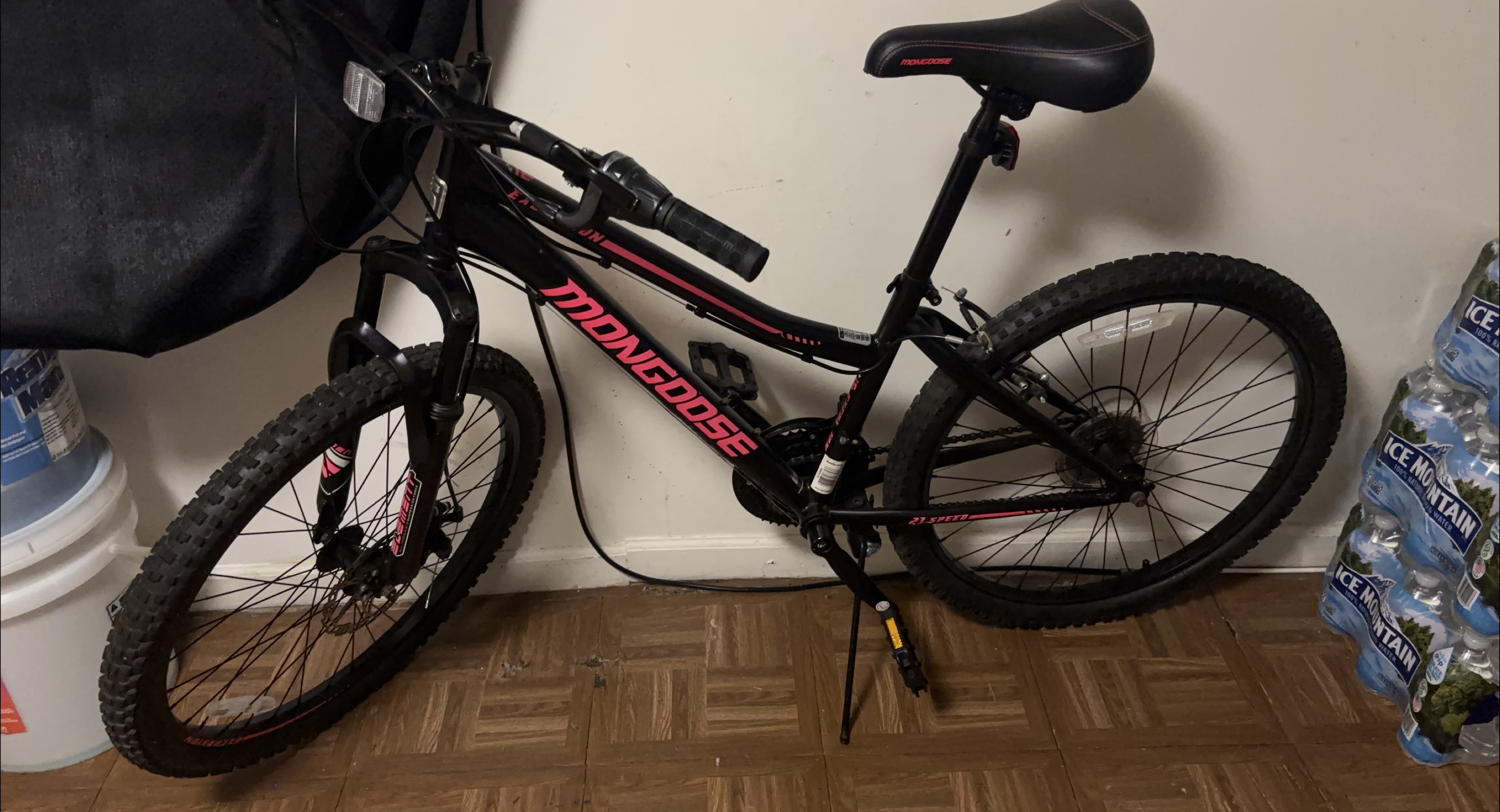 Mongoose 21-Speed Bike - Black & Pink thumbnail