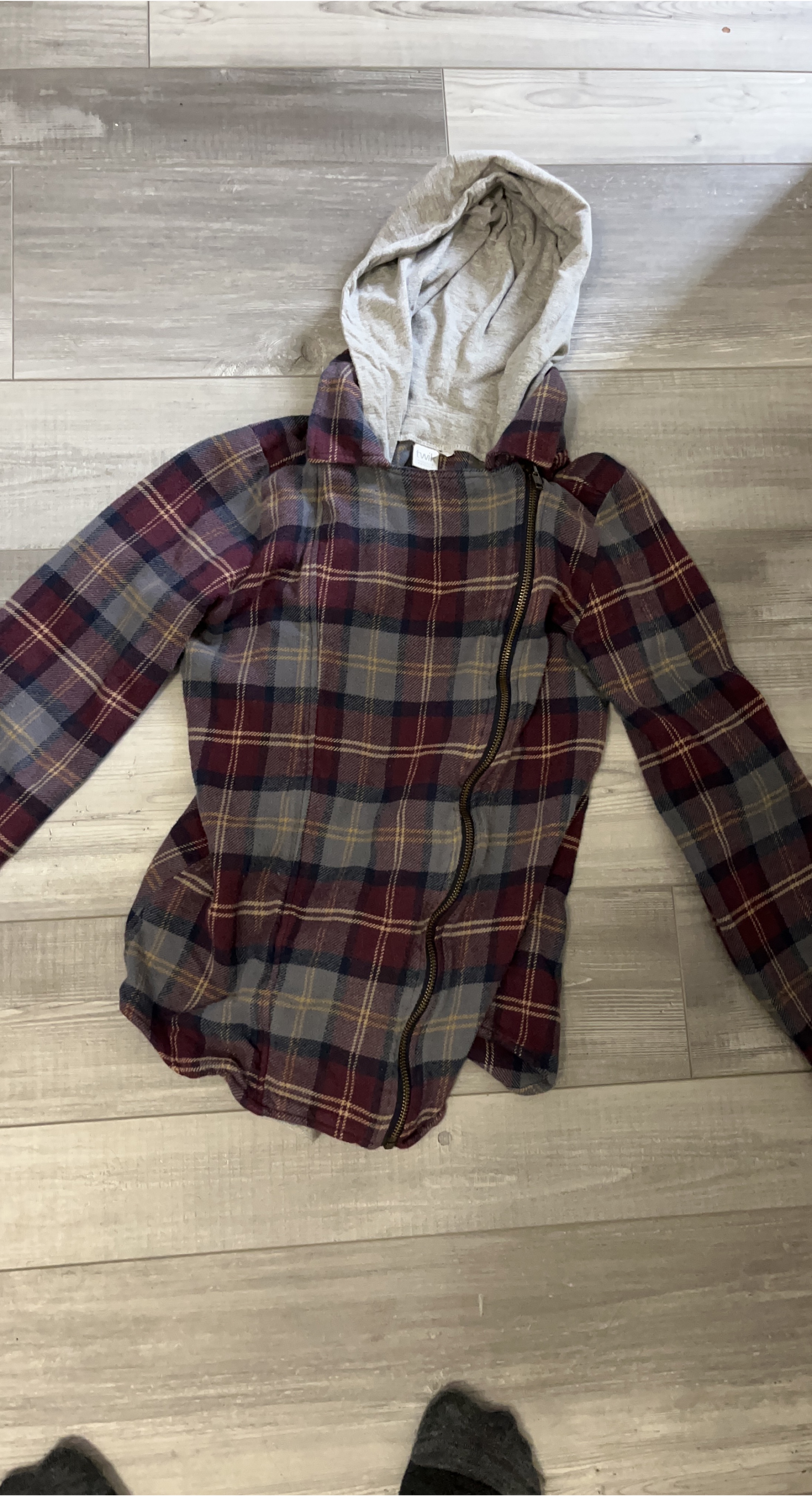 Small Twik Plaid Flannel Hoodie thumbnail