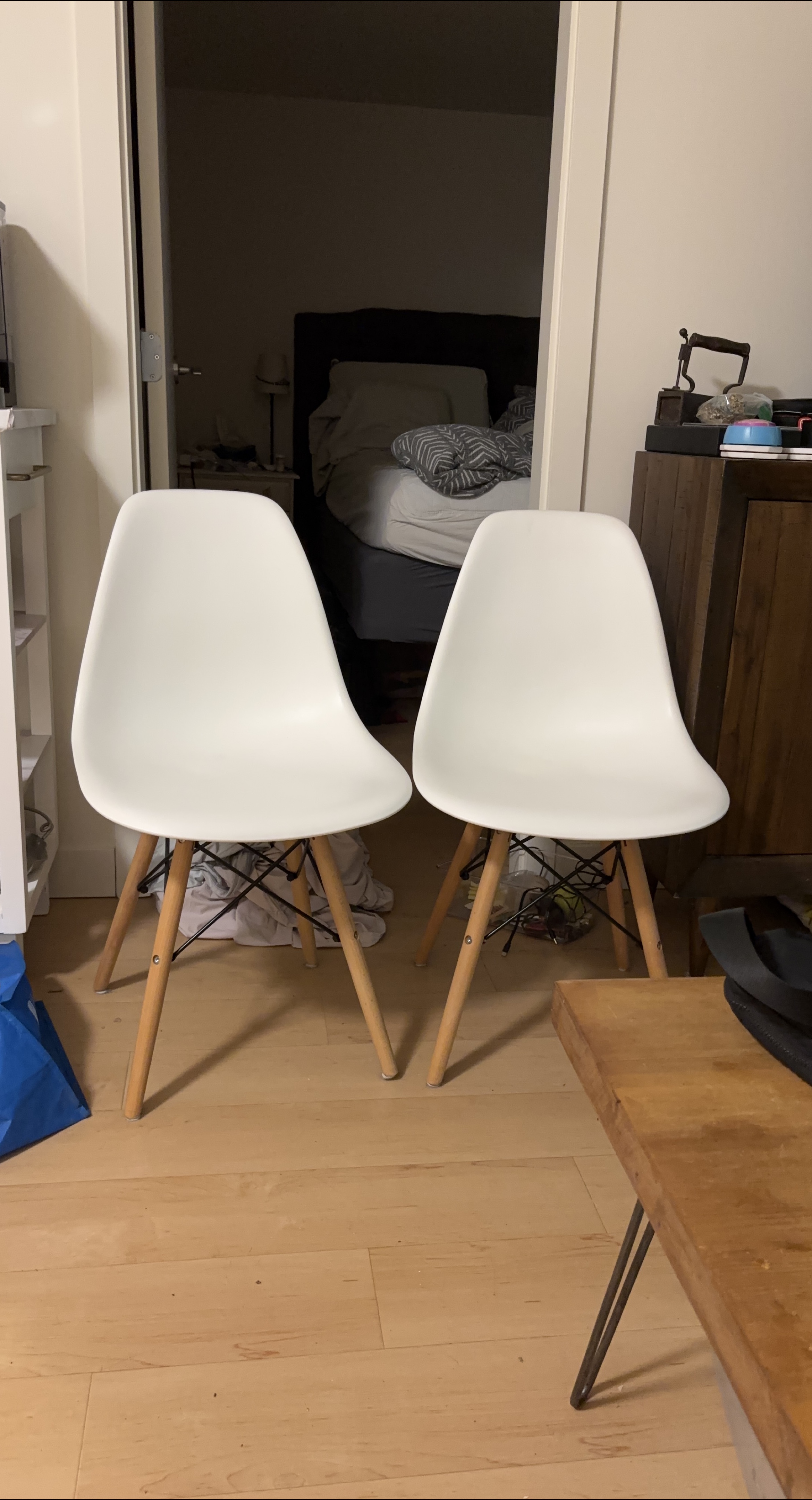 Pair of White Dining Chairs