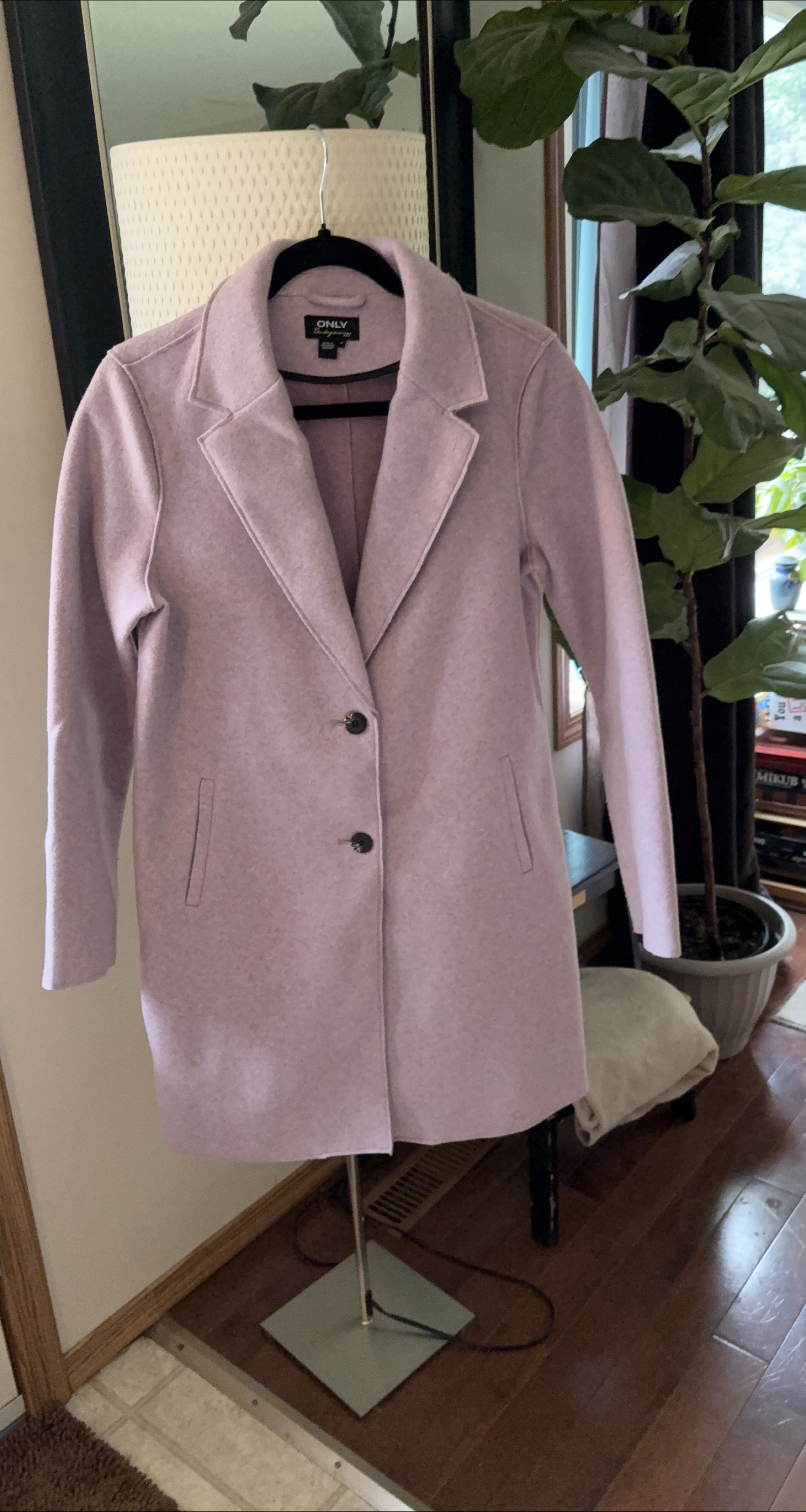 ONLY Light Purple Wool Blend Coat thumbnail