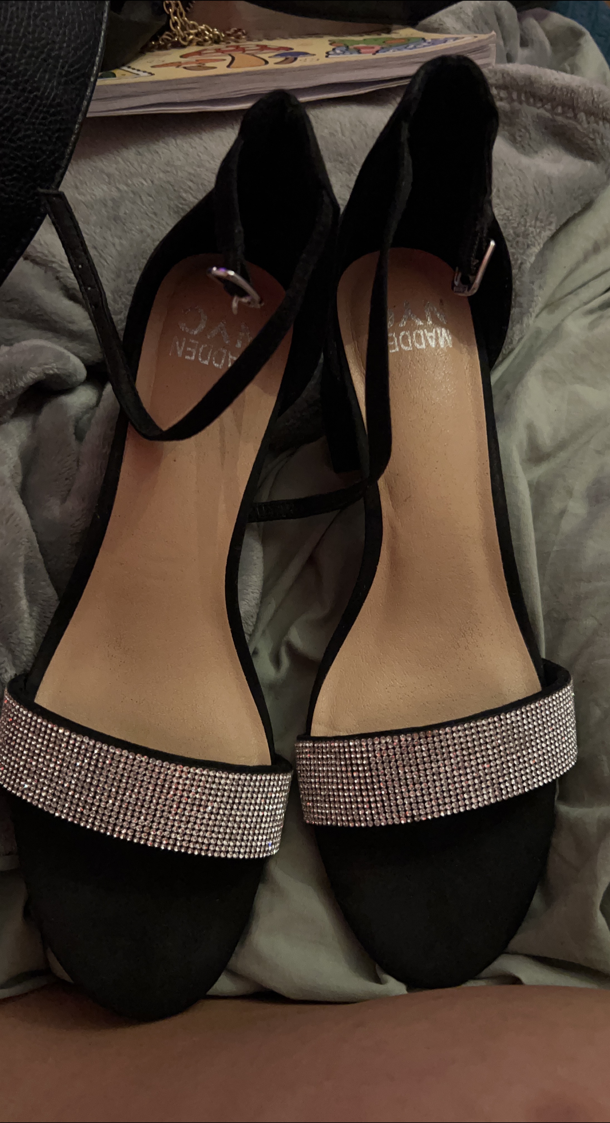 Madden NYC Black Rhinestone Heels - Size 10 thumbnail