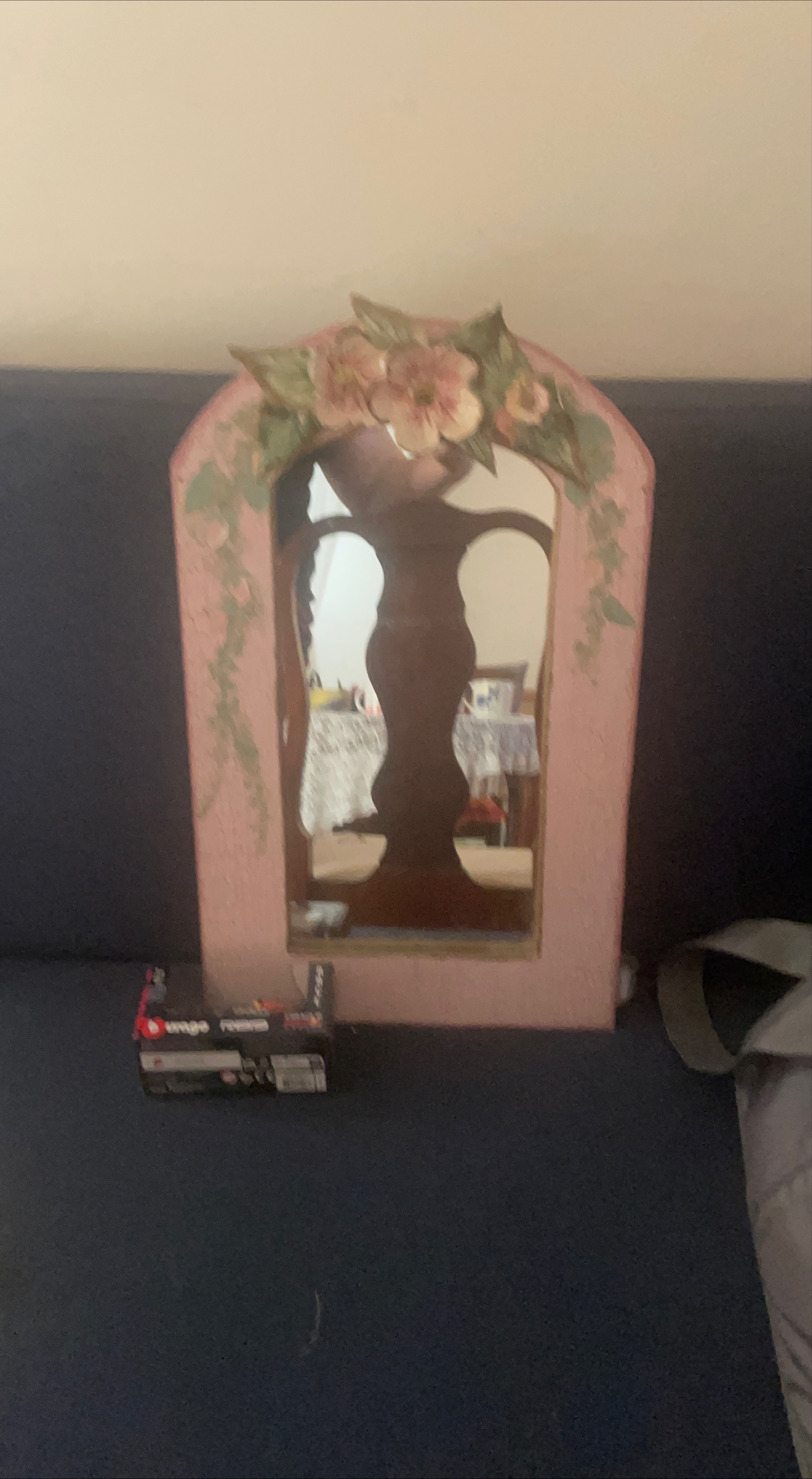 Decorative Pink Floral Mirror thumbnail