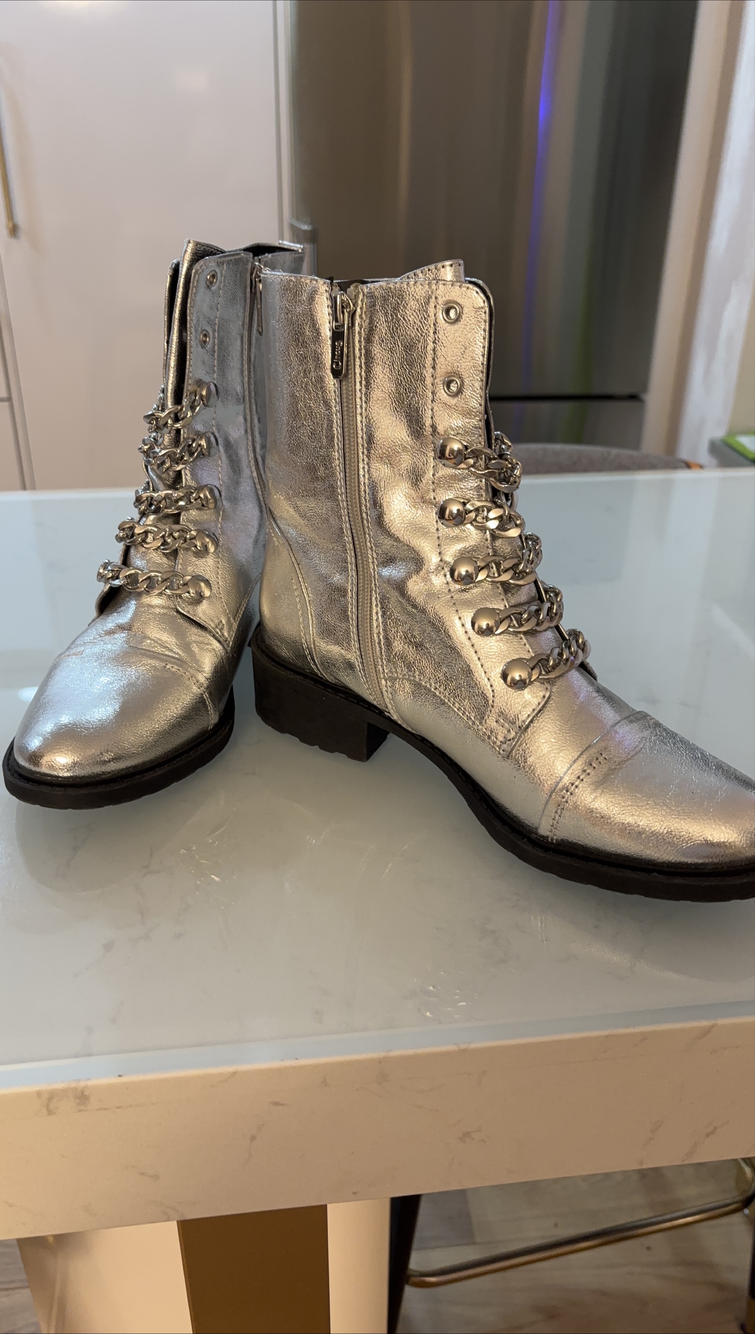 Circus by Sam Edelman Silver Boots thumbnail