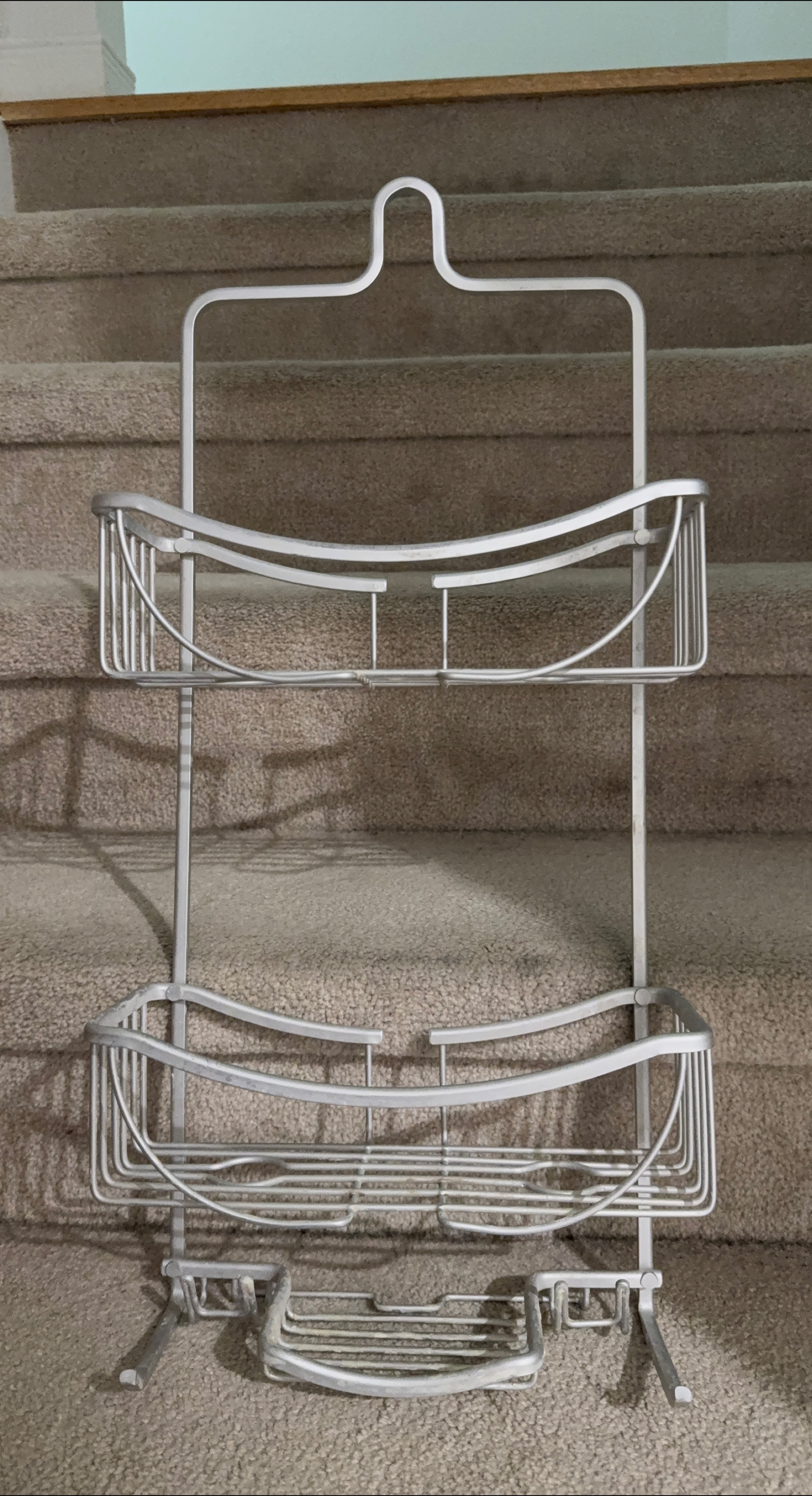 Silver Metal Shower Caddy - Like New! thumbnail