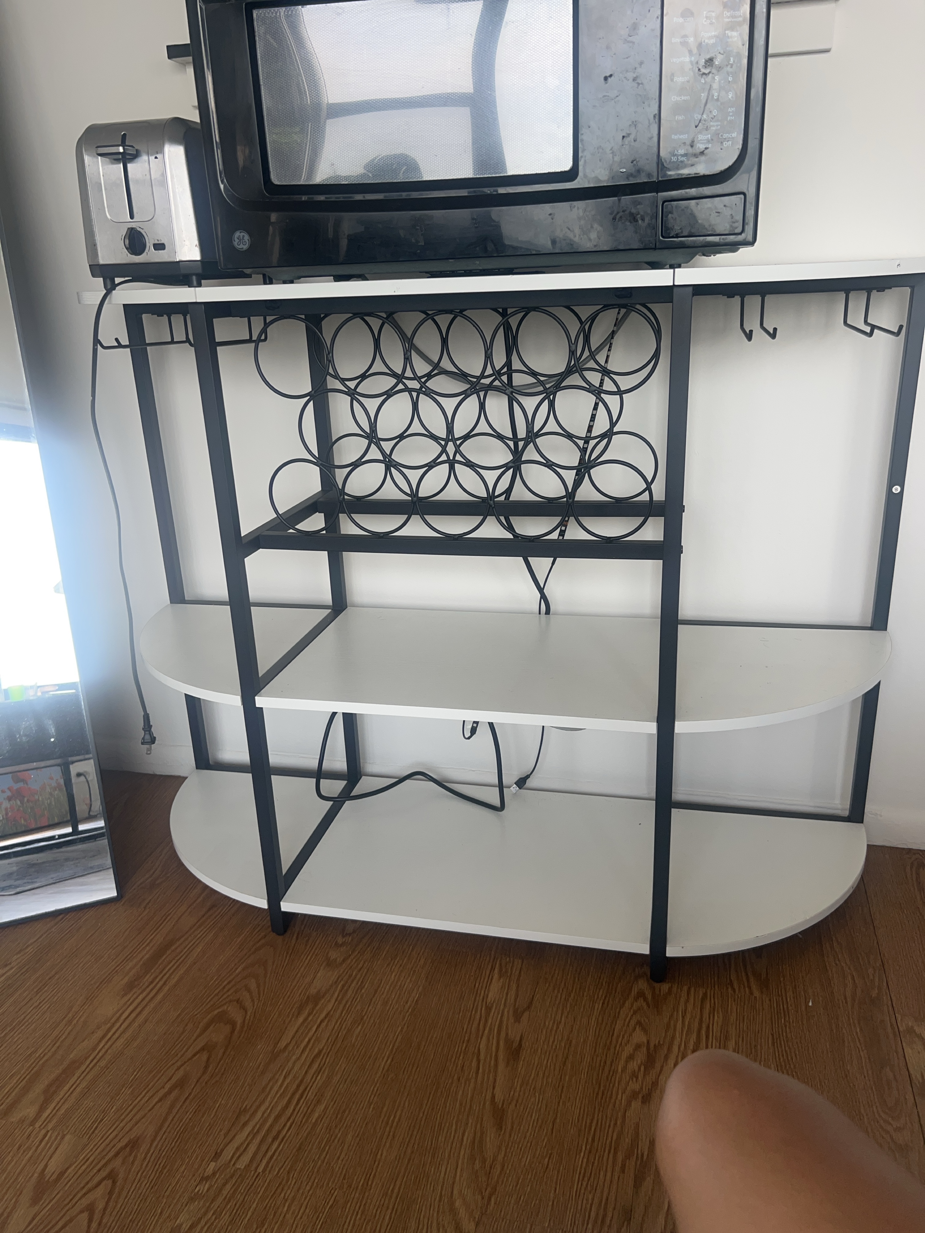 White & Black Wine Rack Table thumbnail