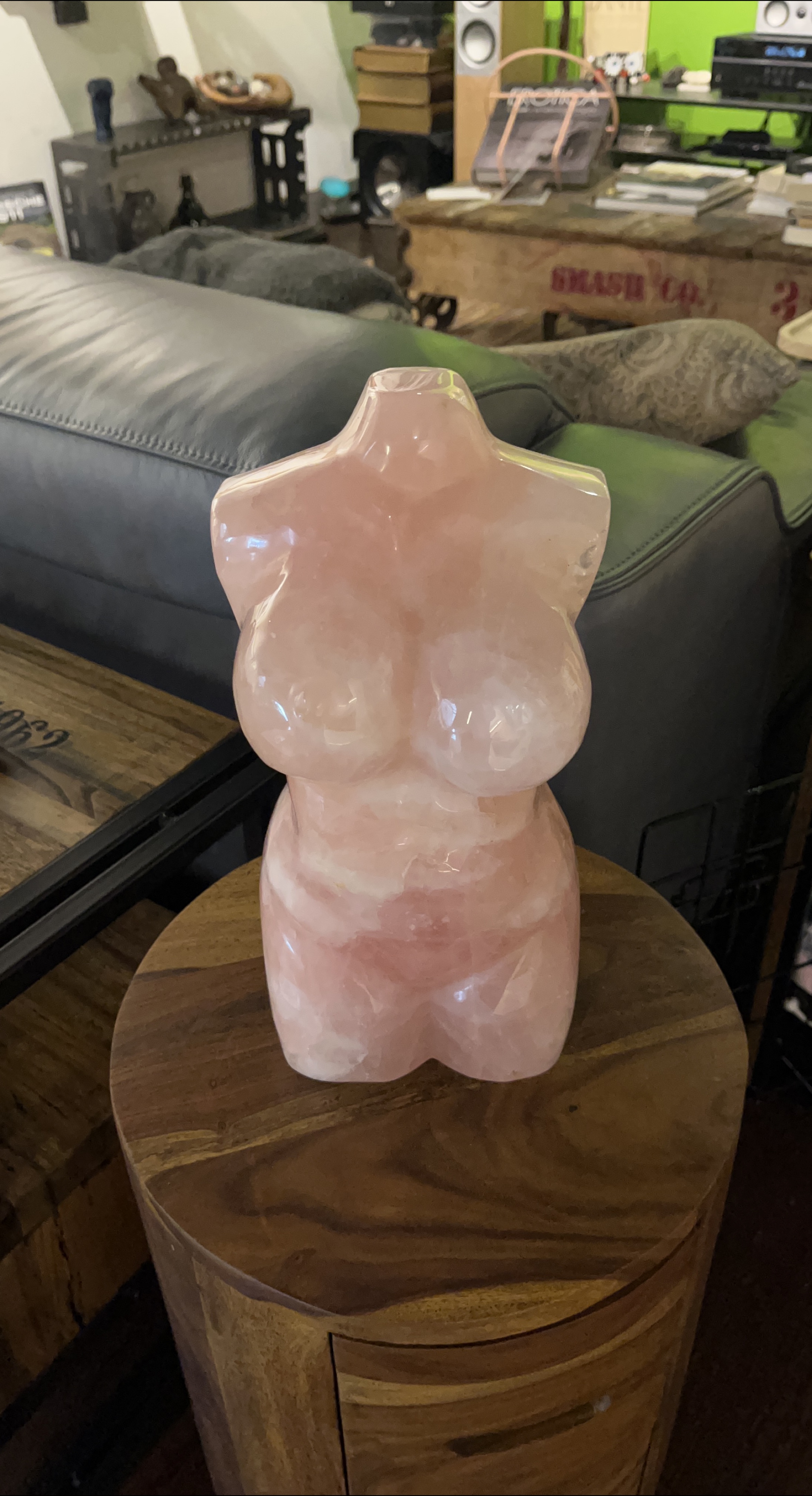 Rose Quartz Female Torso Sculpture thumbnail