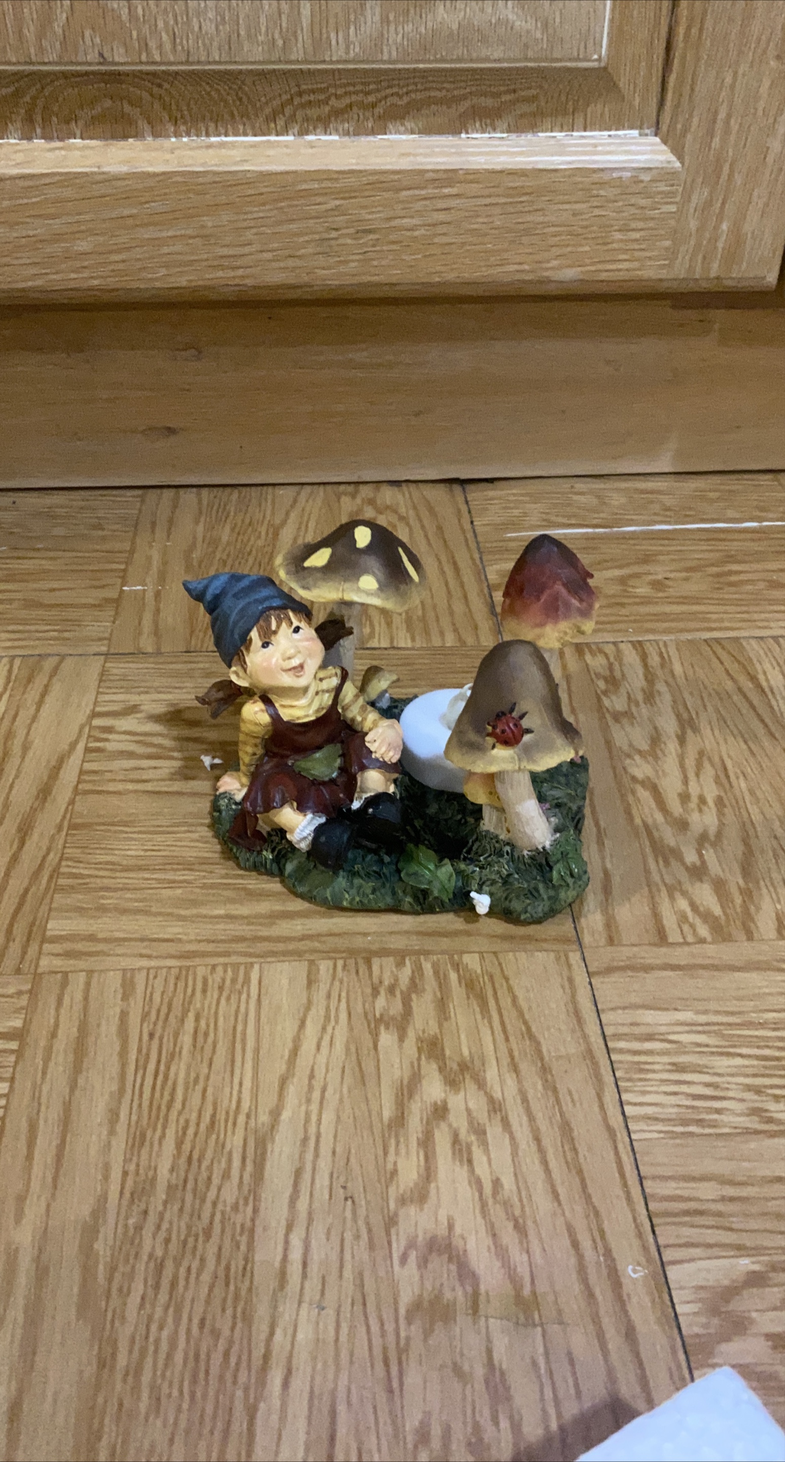 Gnome & Mushroom Figurine Tea Light Holder thumbnail