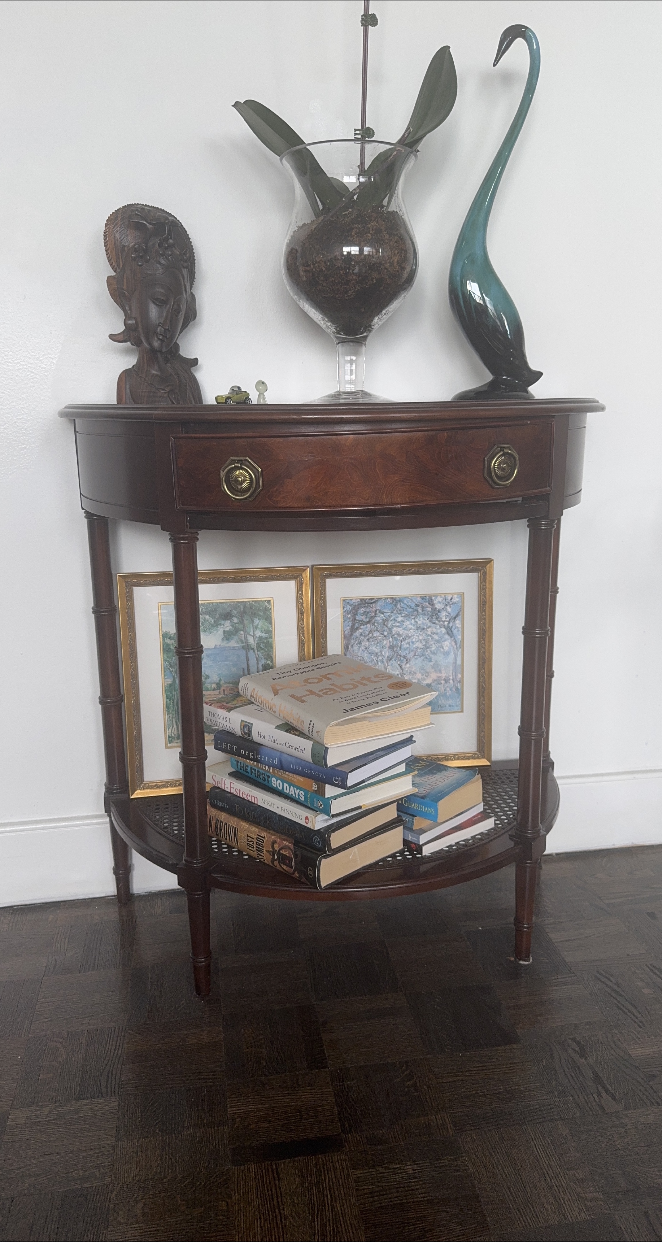 Wooden Half-Moon Console Table