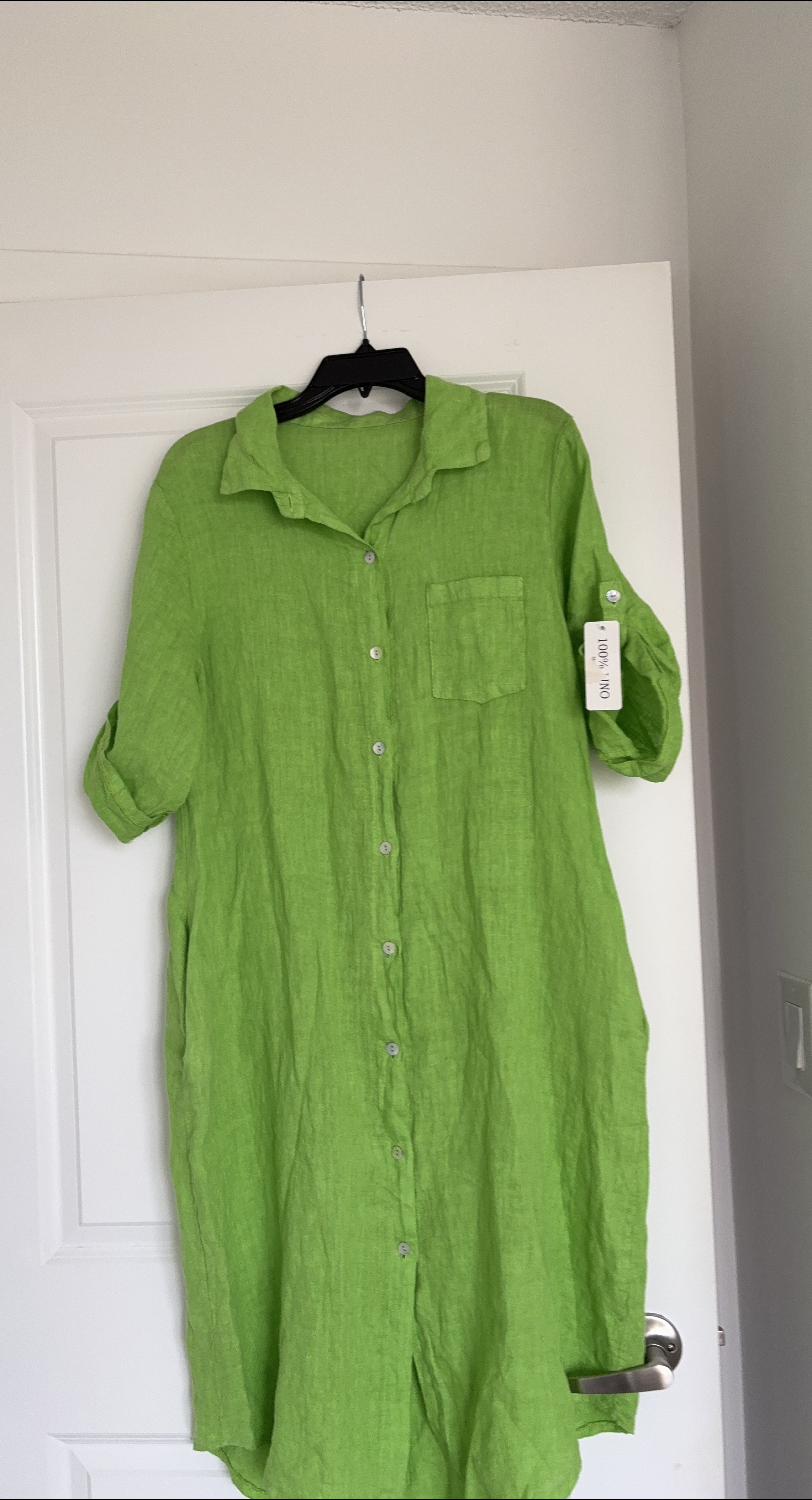 Linen Shirt Dress - Made in Italy thumbnail