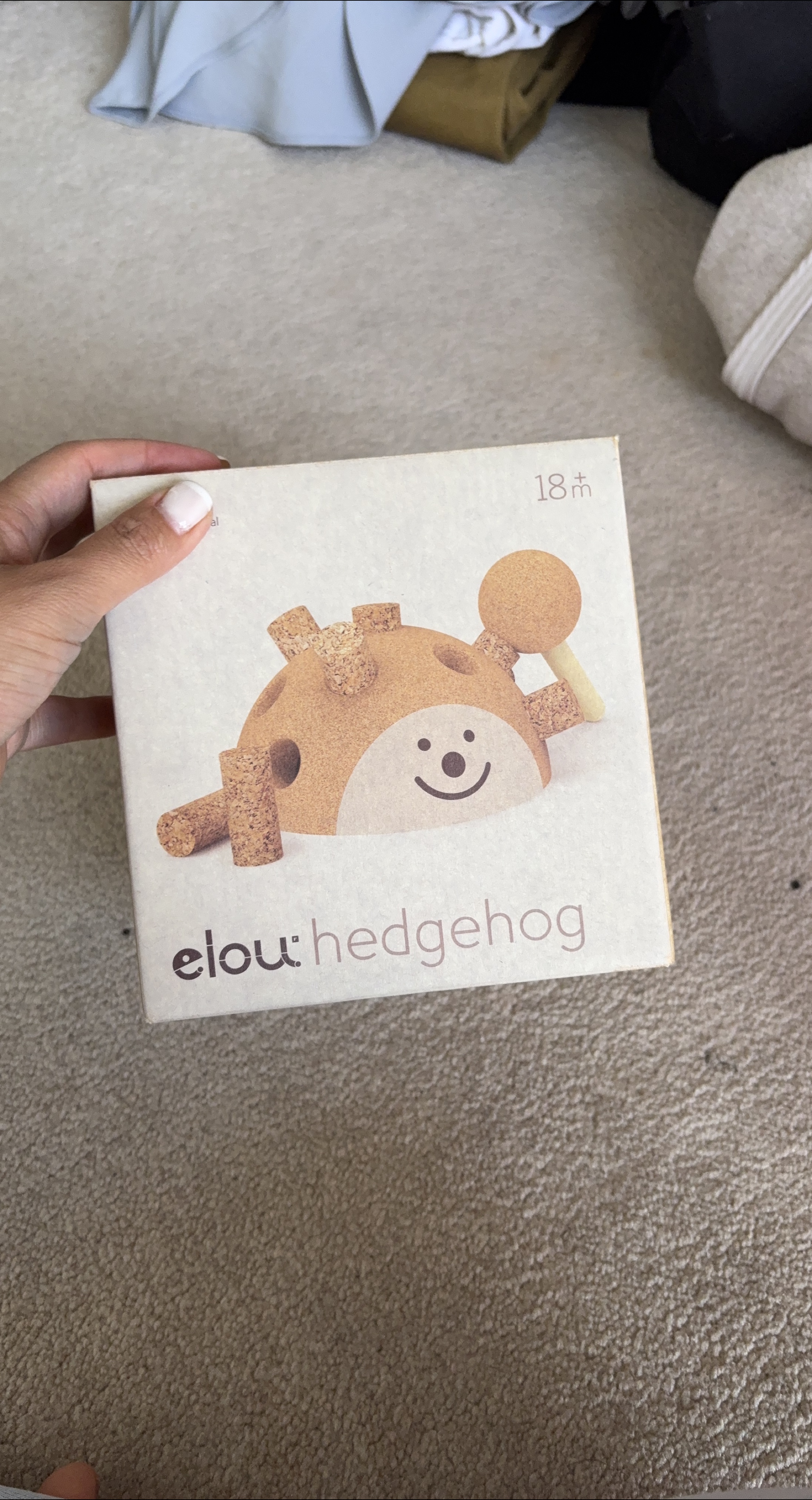 Elou Cork Toy Hedgehog - 18m+ thumbnail