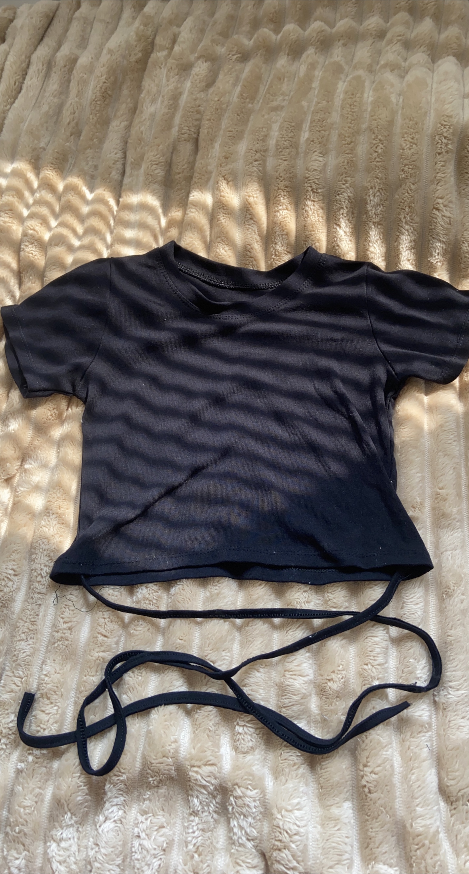Black Crop Top with Tie thumbnail