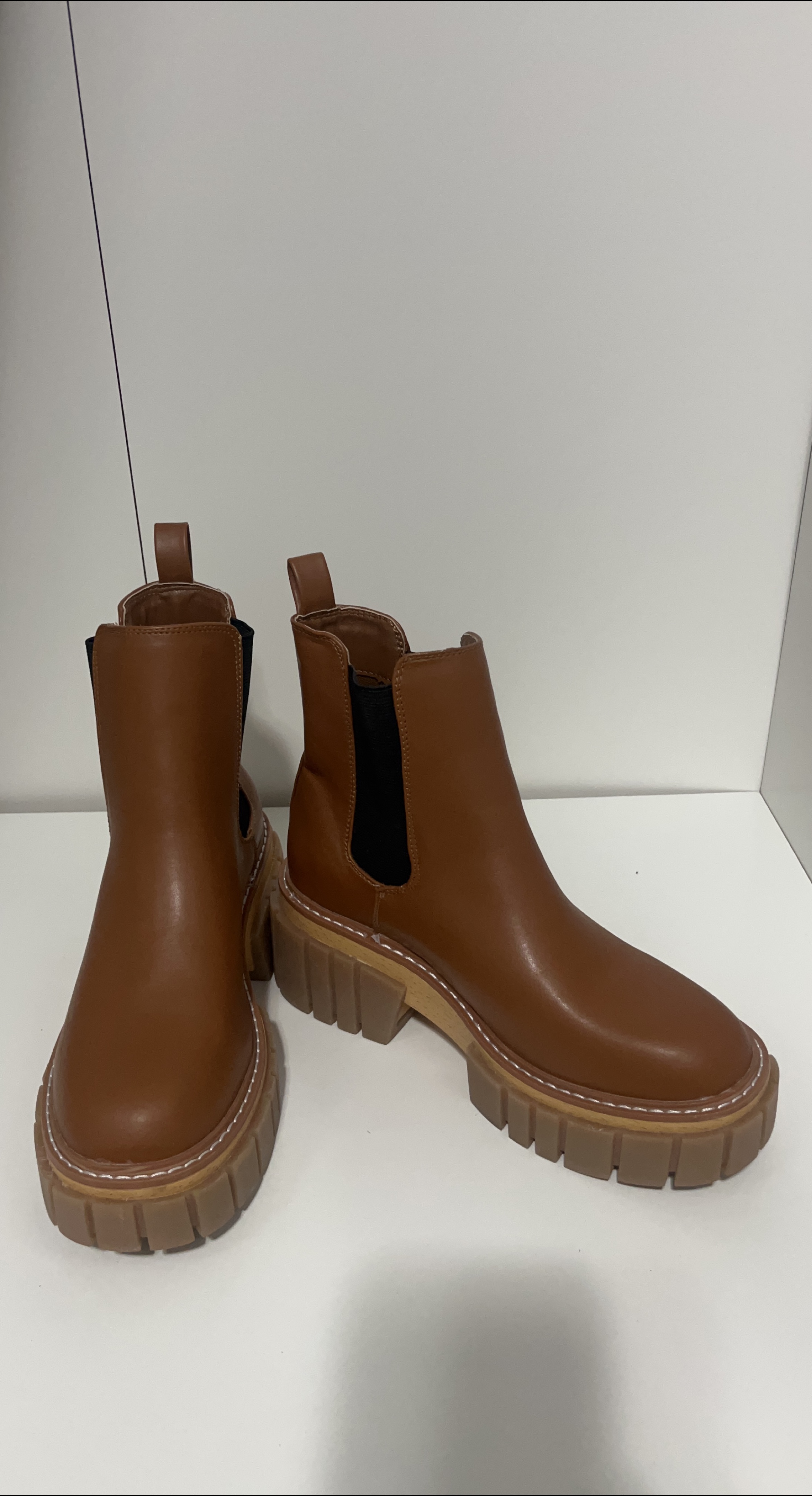 Never Used - Madden Girl Pheobee Brown Chelsea Boots - Size 6M thumbnail