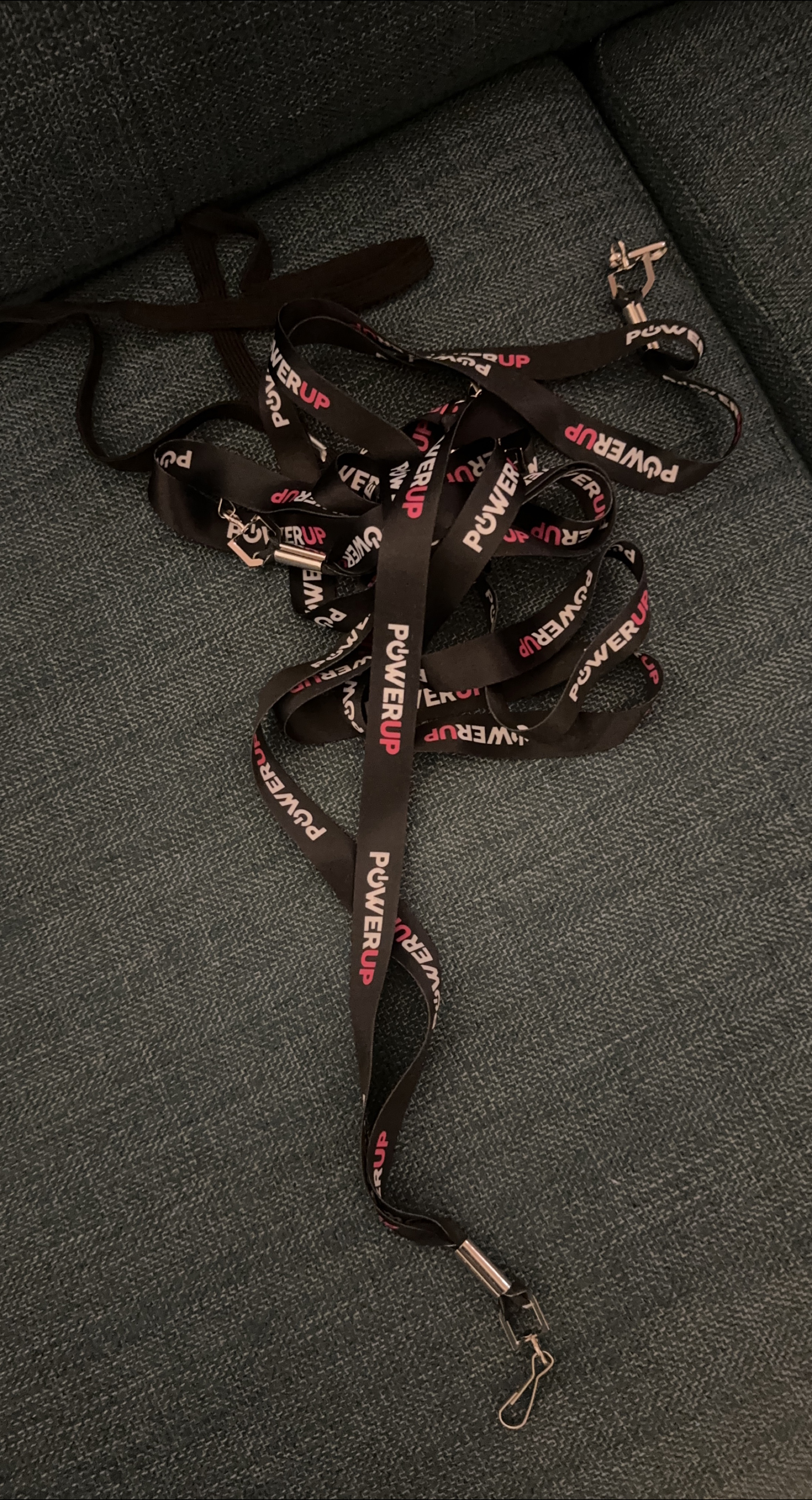 PowerUp Lanyard - Black with Pink Lettering thumbnail