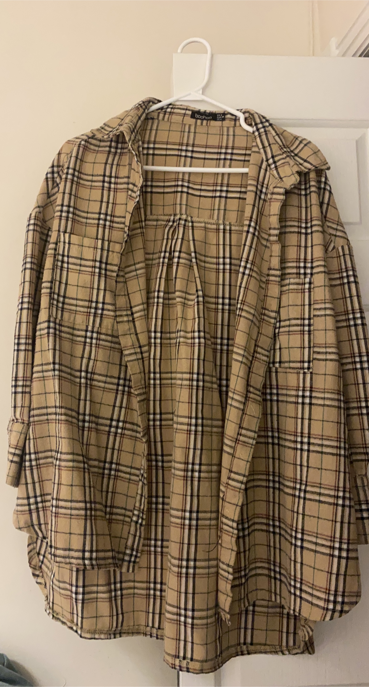 Boohoo Plaid Flannel Shirt - Size 4