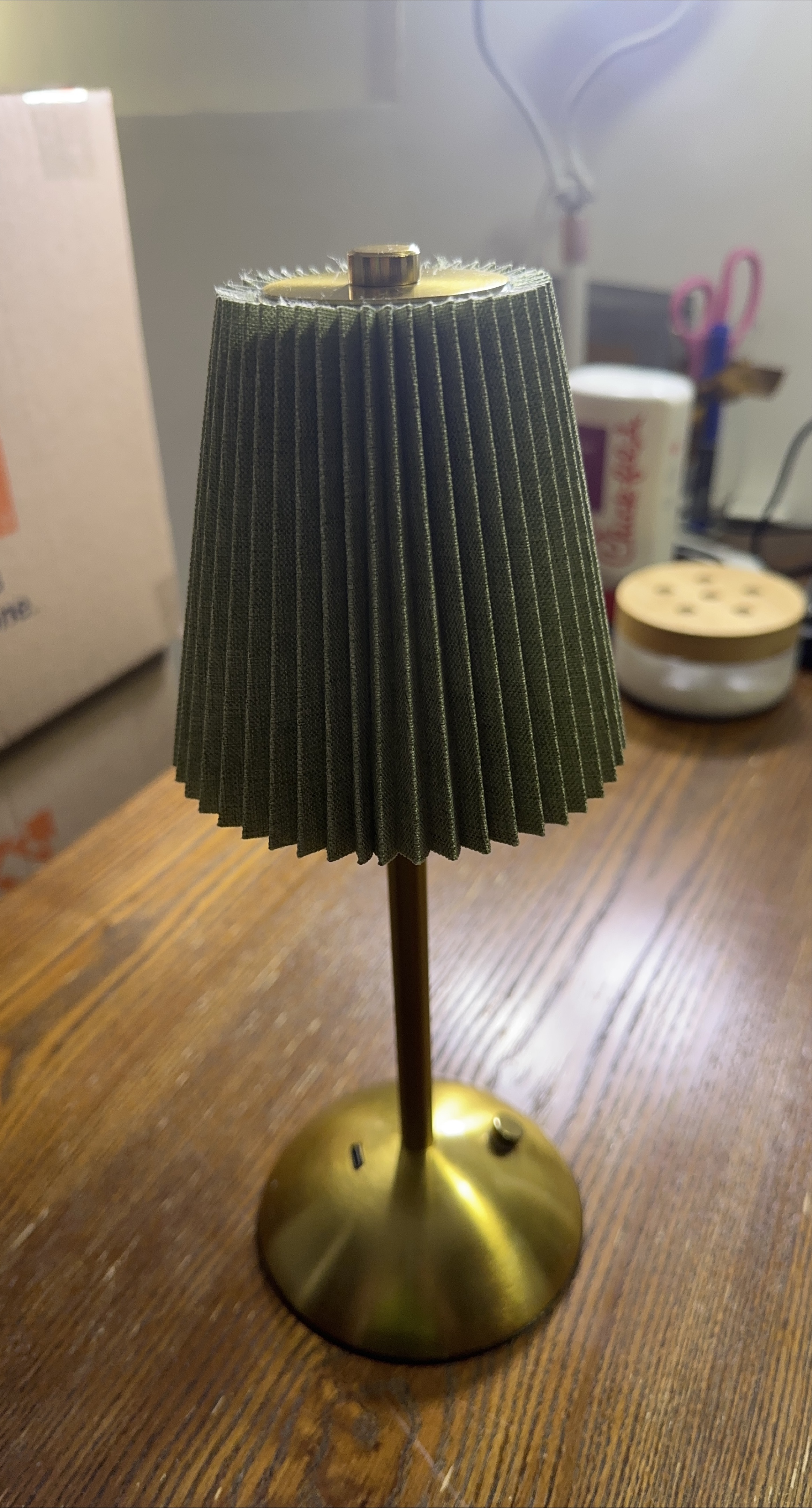 Small Green & Gold Accent Lamp thumbnail
