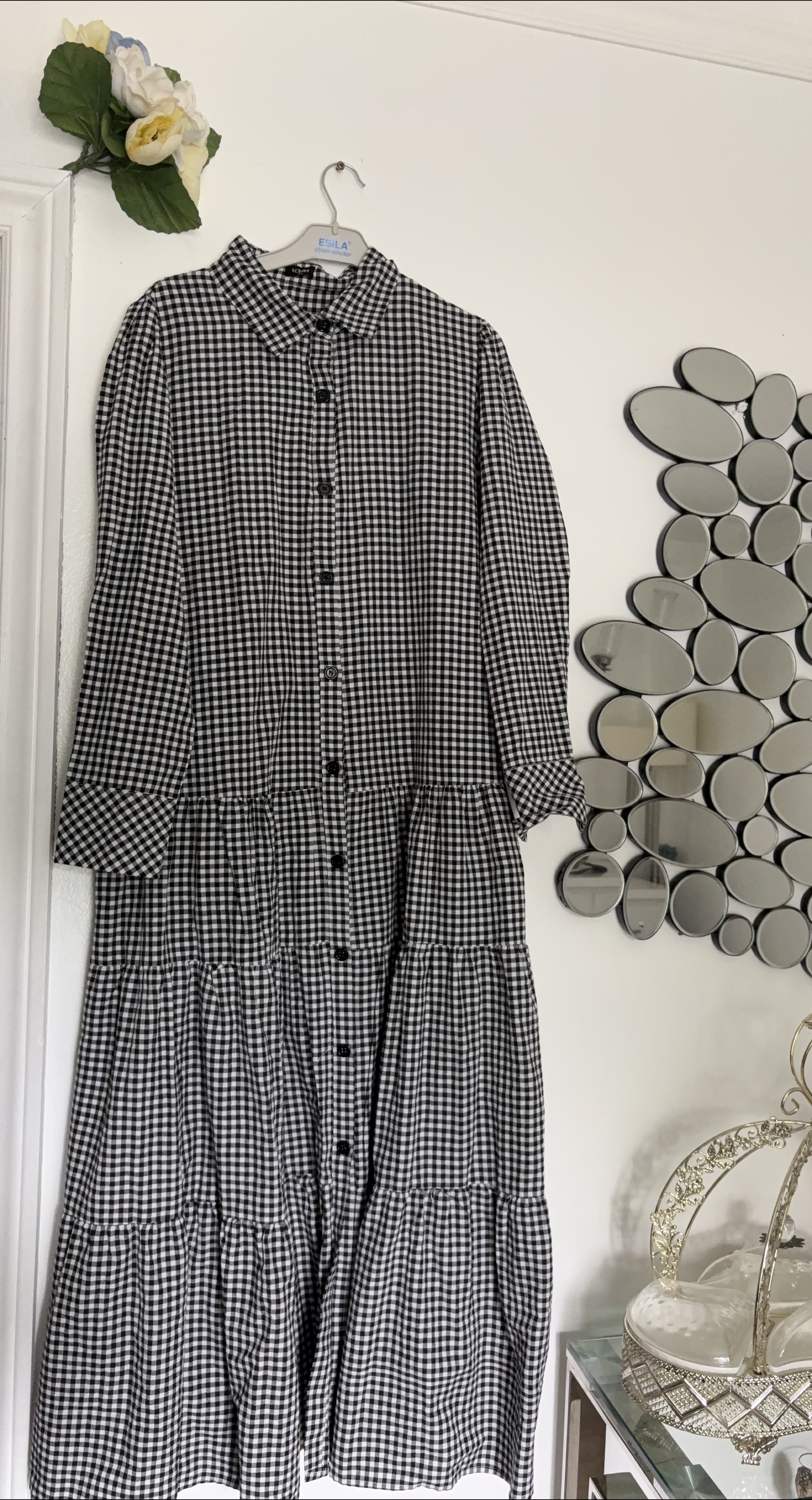 Vonda Gingham Maxi Dress - Size XL thumbnail