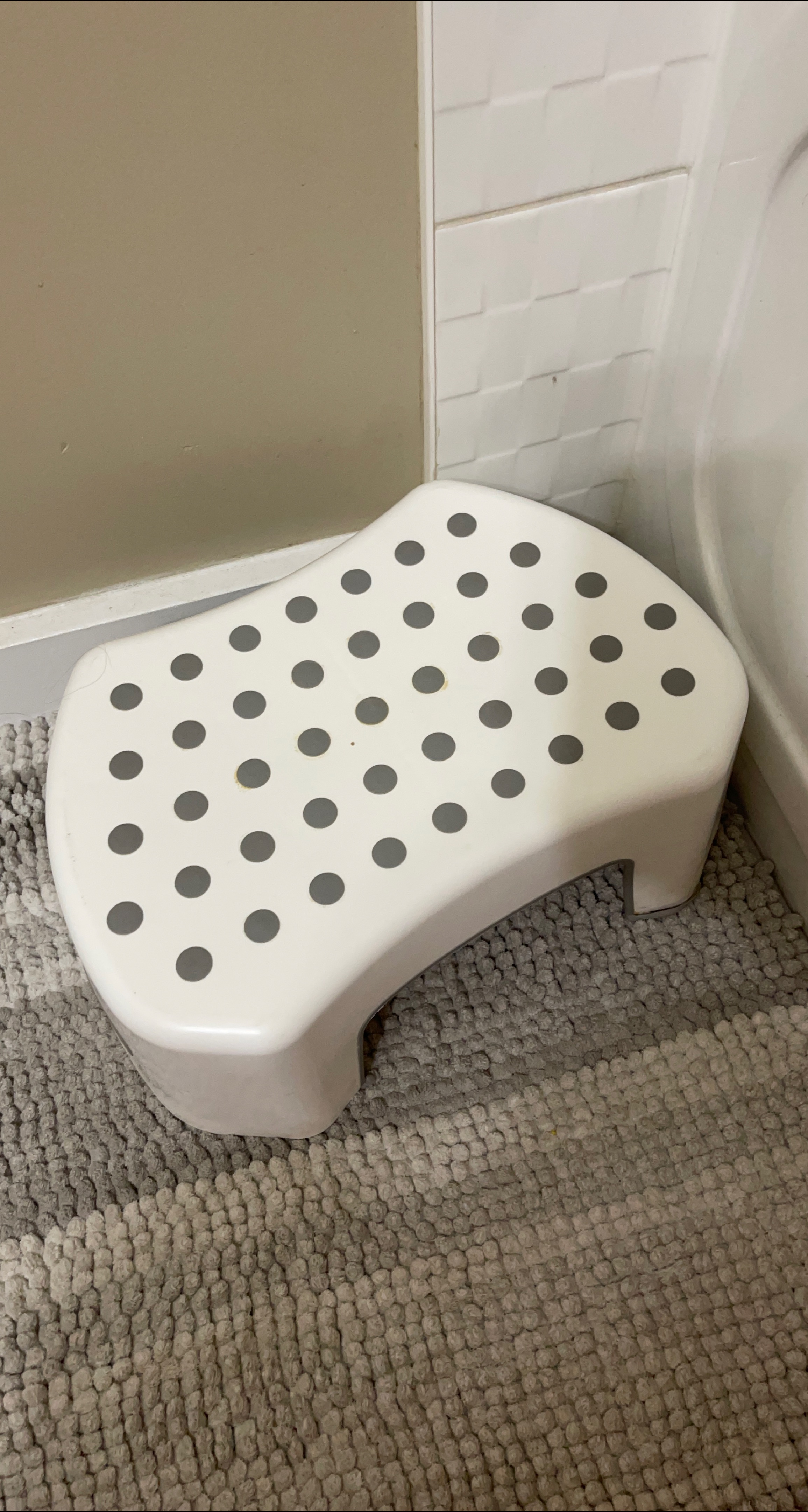 White Step Stool with Grey Dots thumbnail