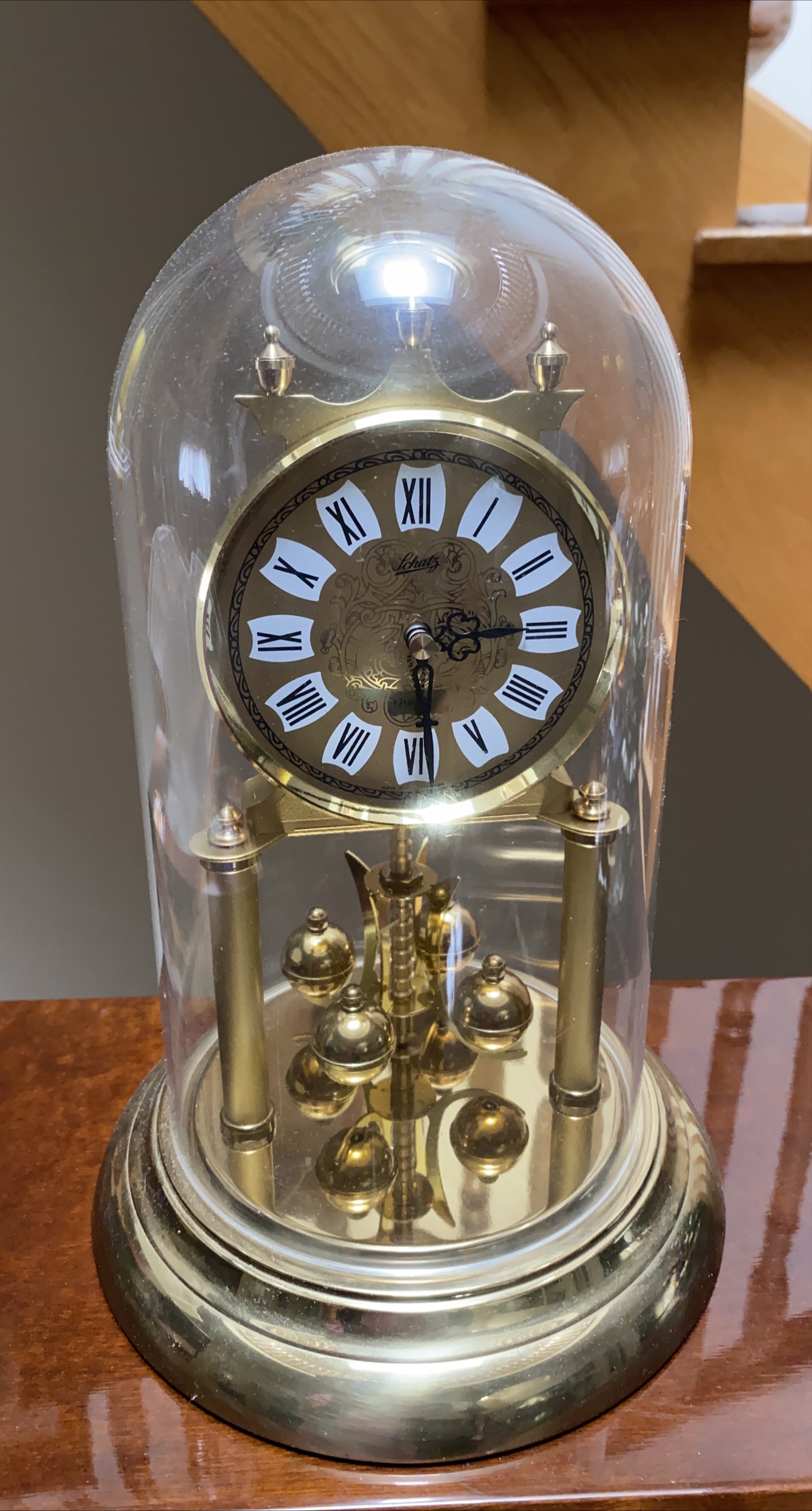 Schatz Anniversary Clock with Glass Dome thumbnail
