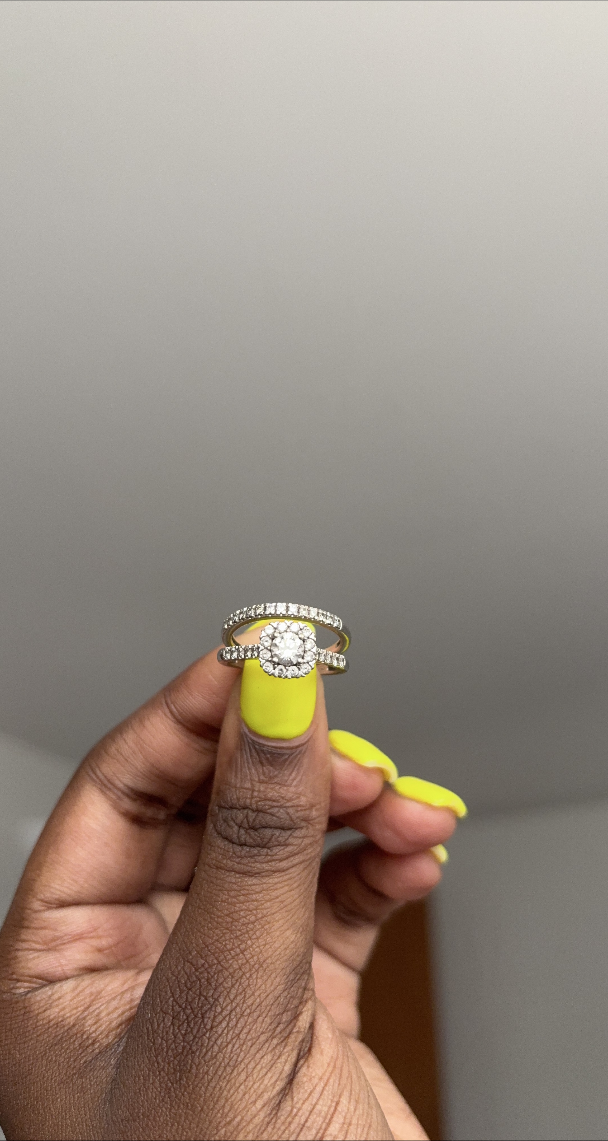 Diamond Halo Engagement Ring Set thumbnail