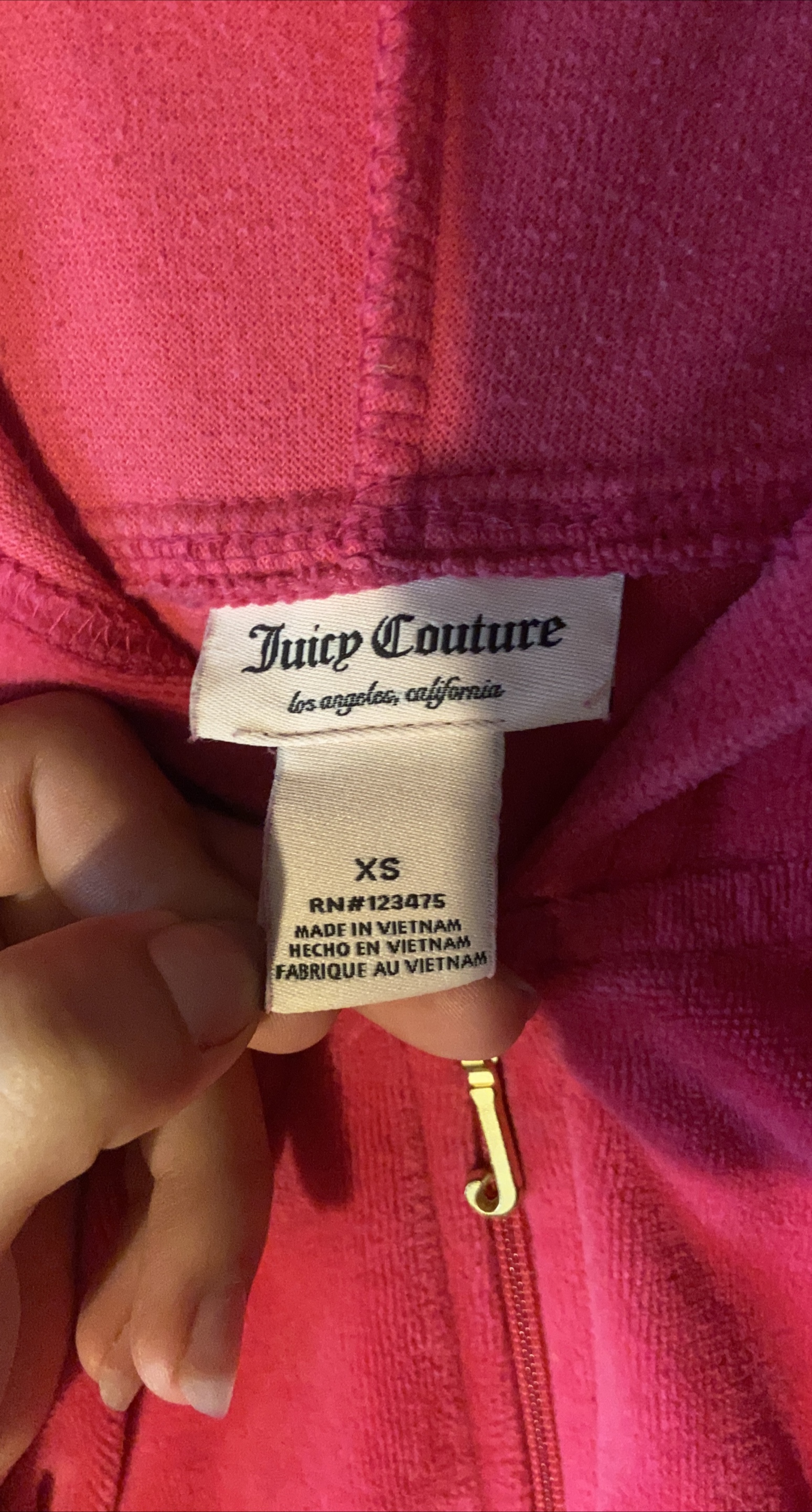 Juicy Couture Pink Velour Hoodie - XS
