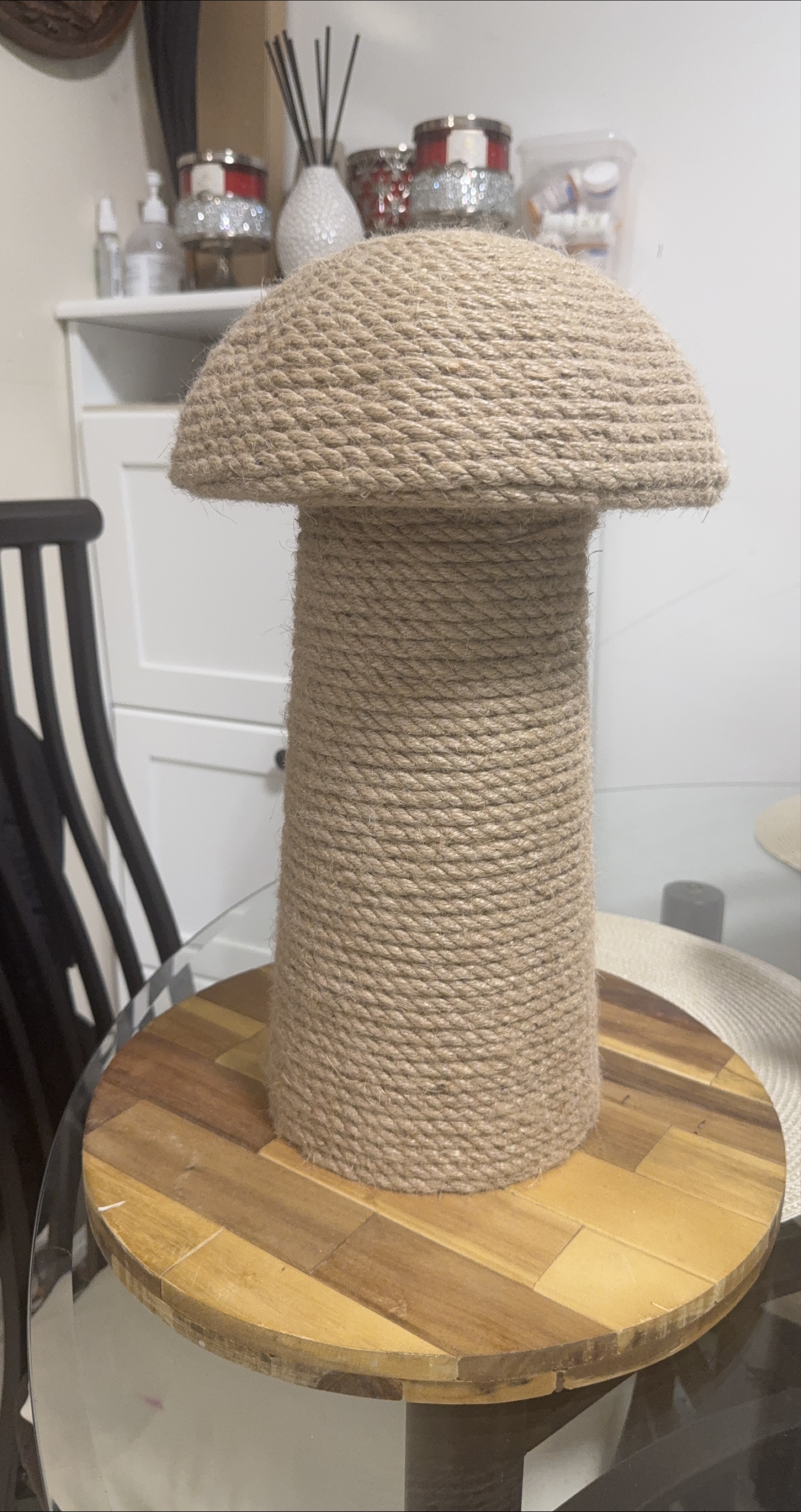 Rope Wrapped Mushroom Sculpture thumbnail