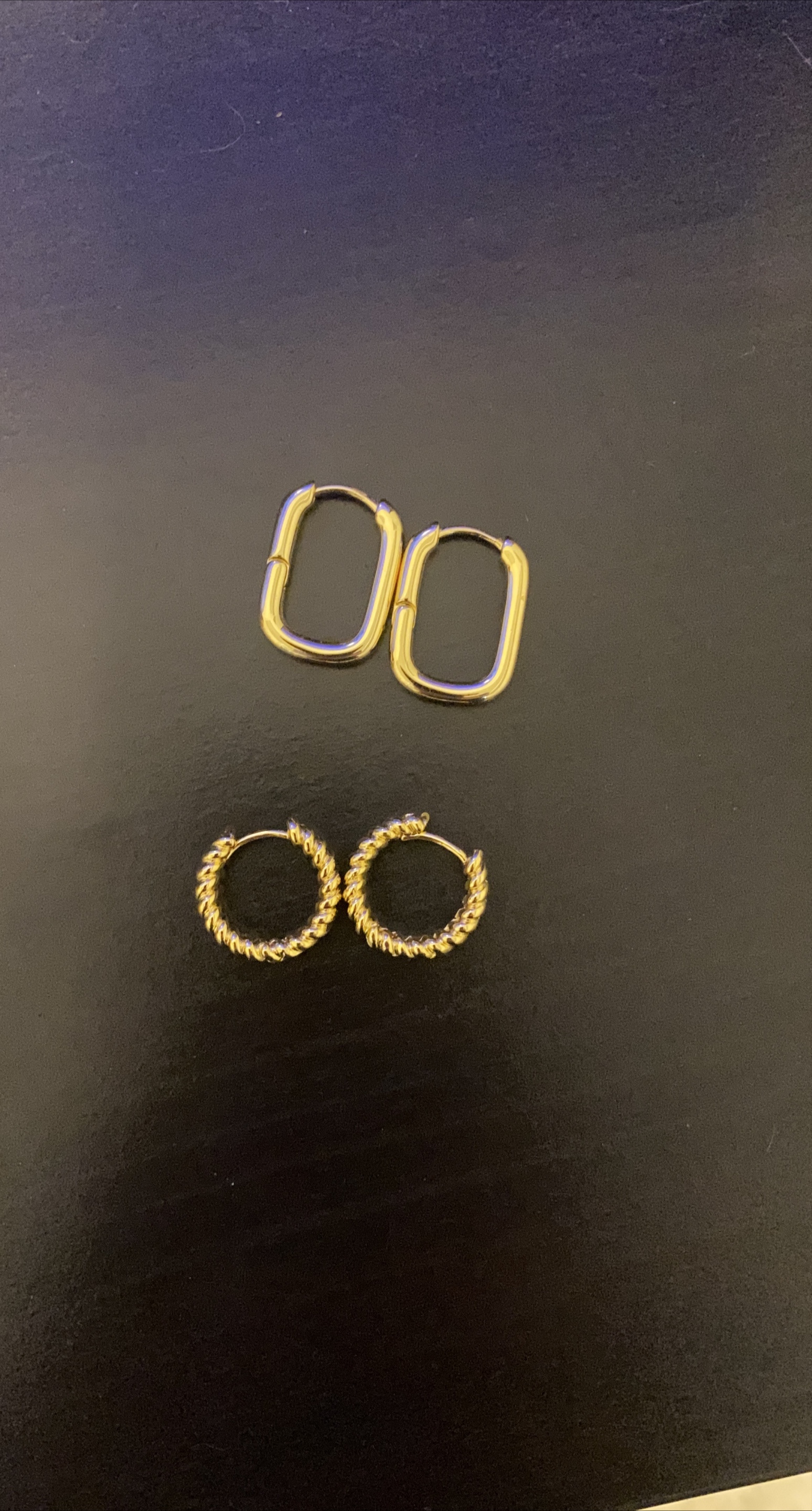 Gold Hoop Earrings - 2 Pairs thumbnail