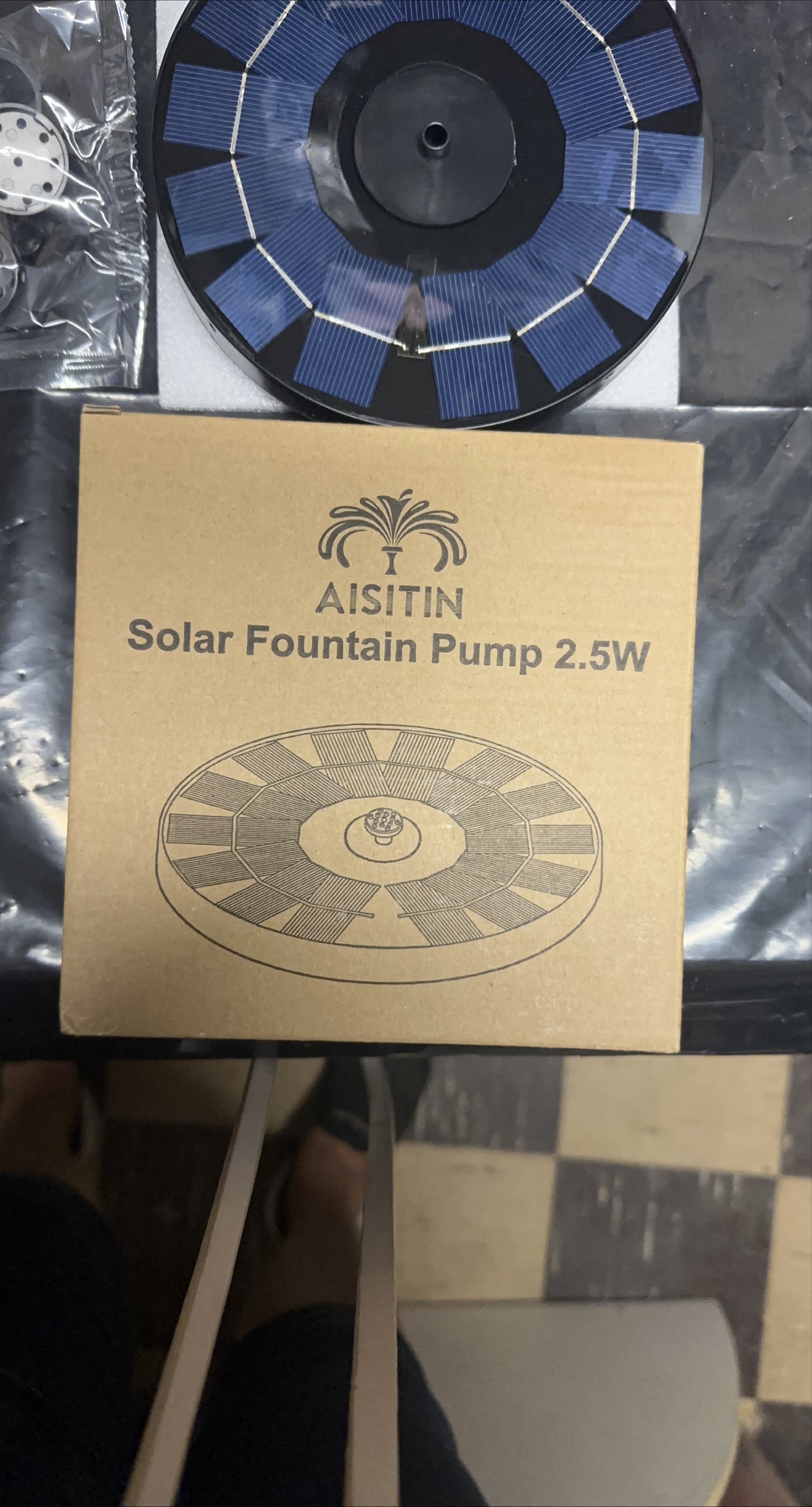 AISITIN Solar Fountain Pump 2.5W - New in Box thumbnail