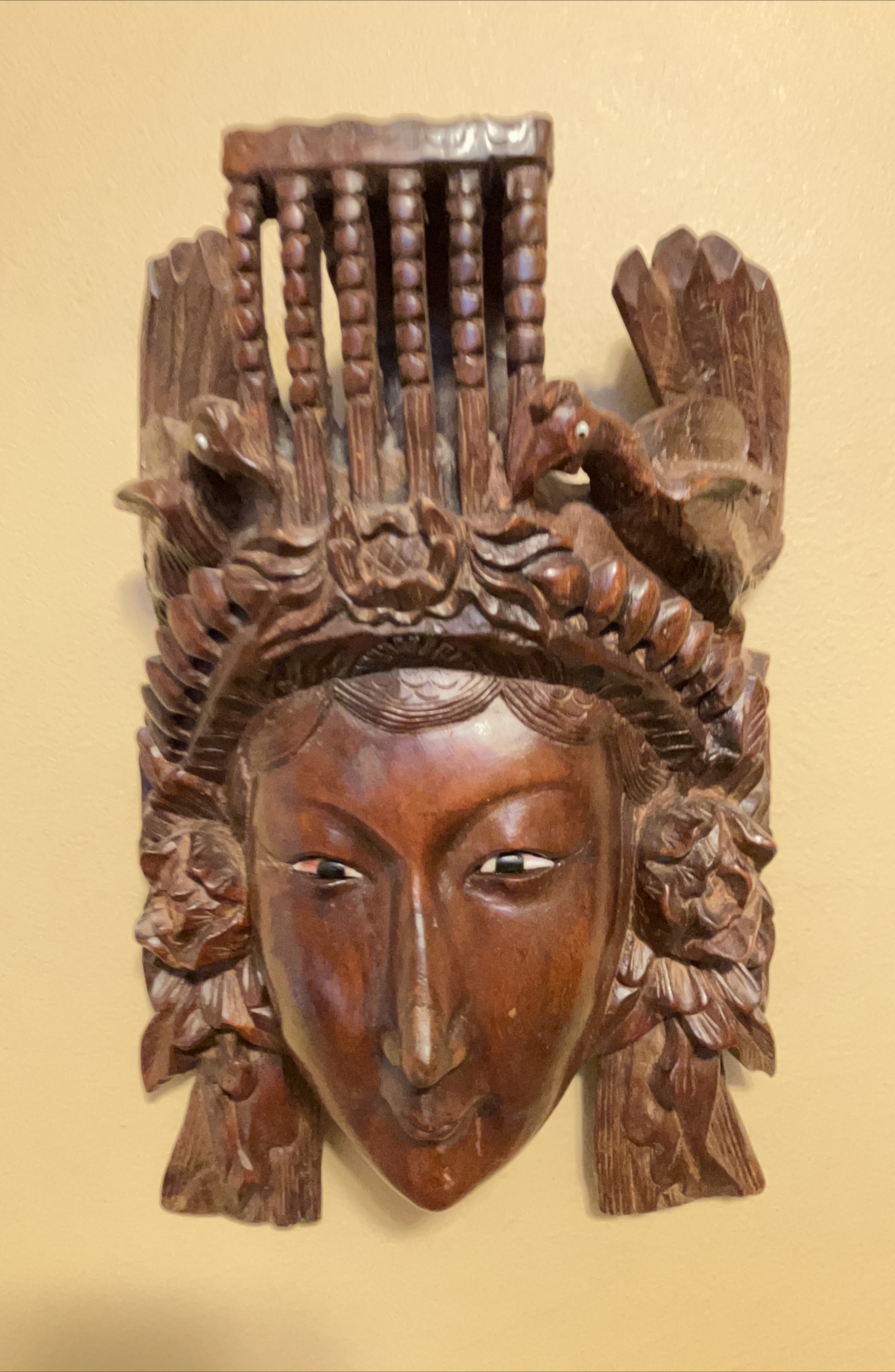 Vintage Wooden Carved Wall Mask thumbnail