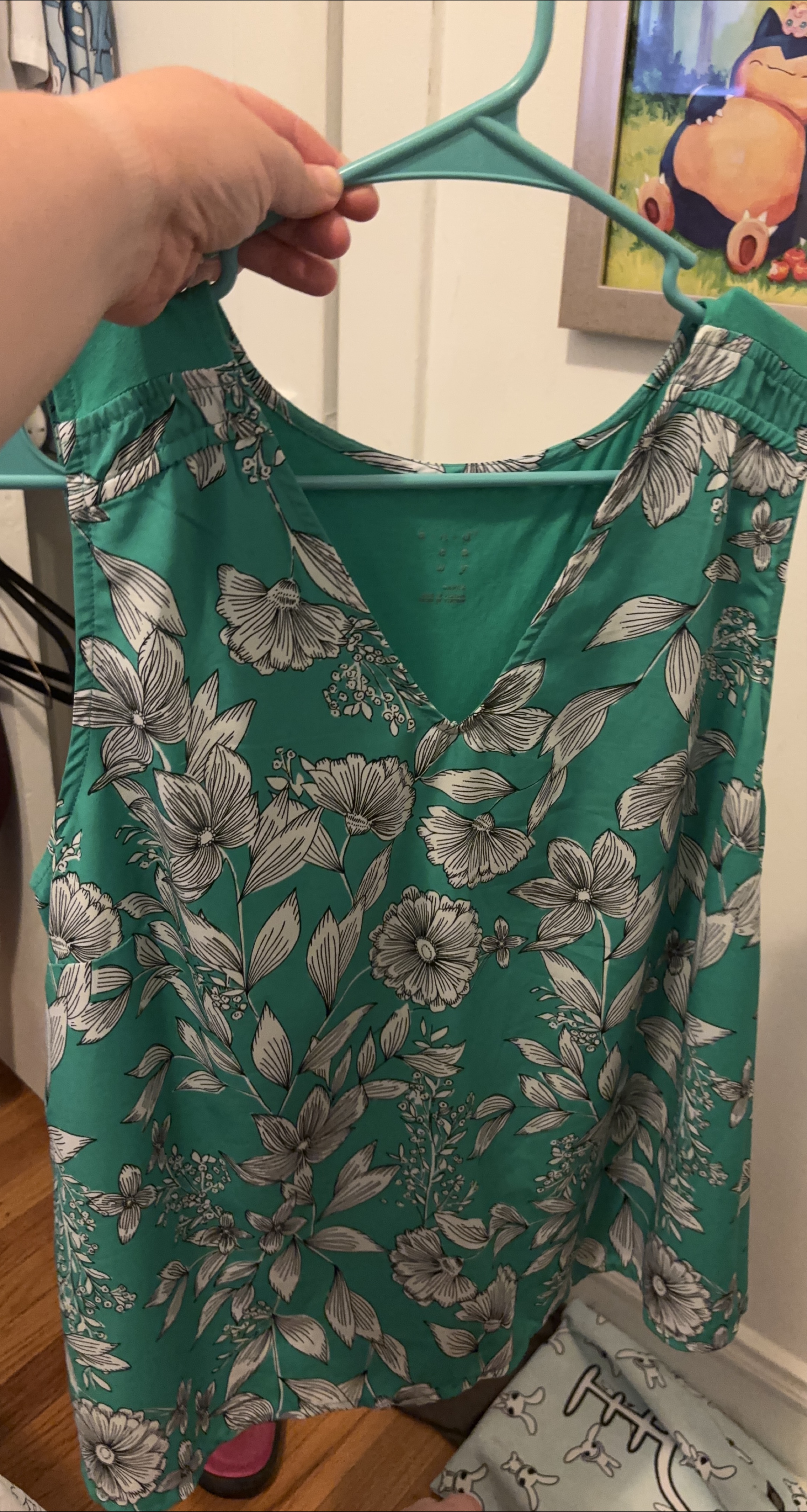 A New Day Green Floral Sleeveless Top thumbnail