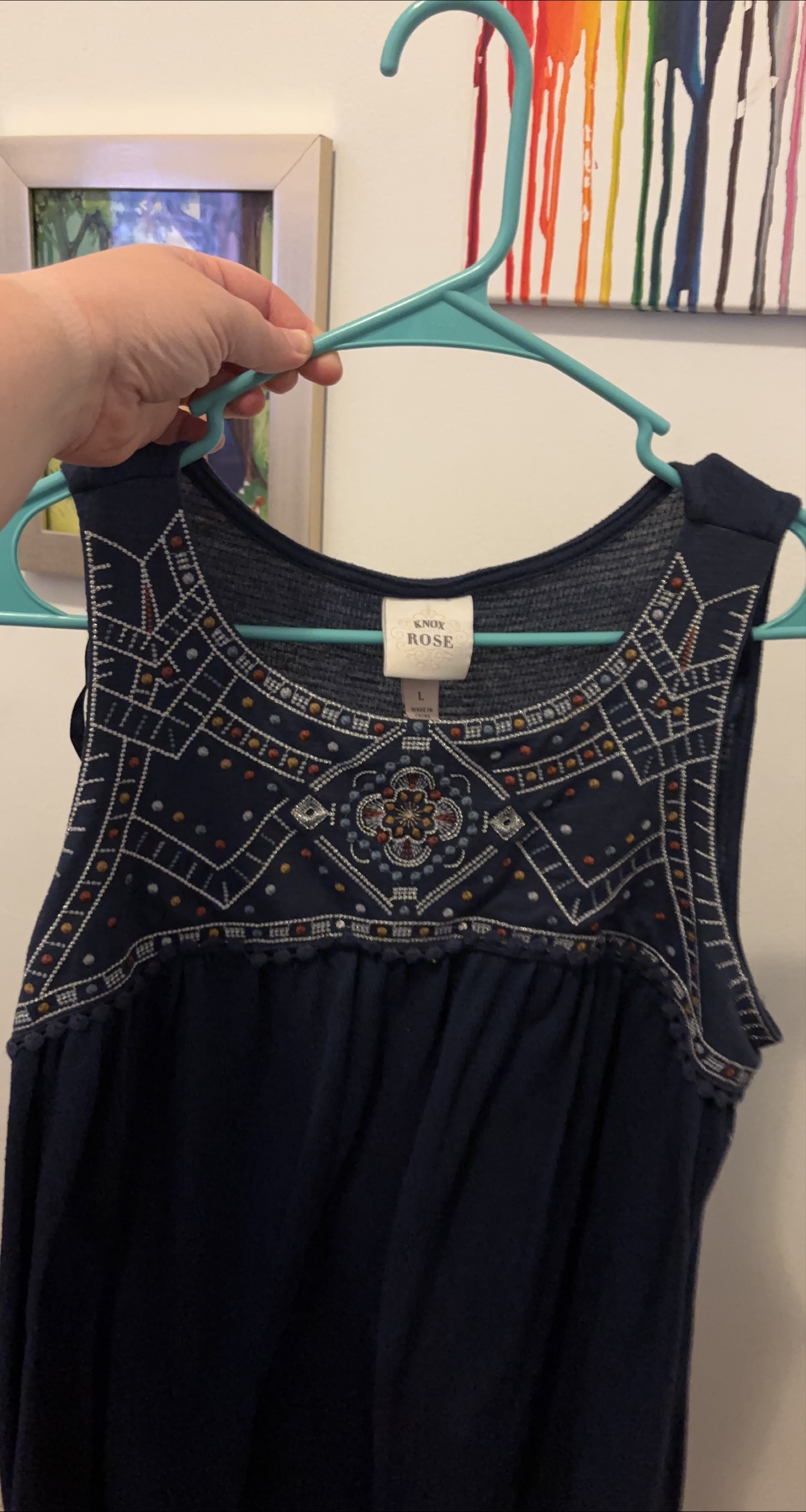Knox Rose Navy Blue Tank Top - Size M thumbnail
