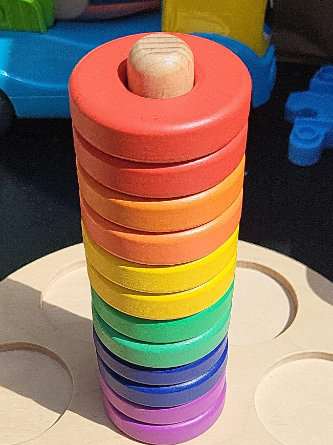 Lovevery Rainbow Wooden Stacking Rings Toy thumbnail