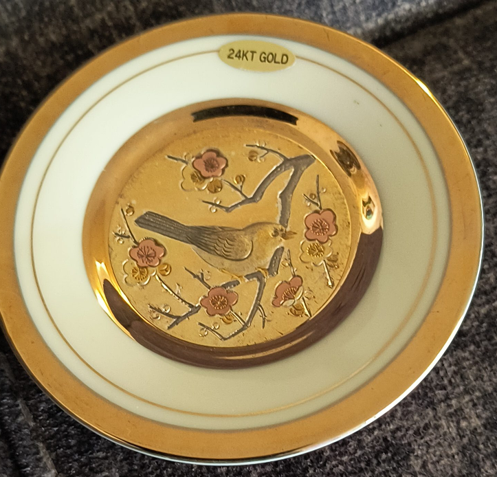 24KT Gold Edged Decorative Plate - Japan thumbnail