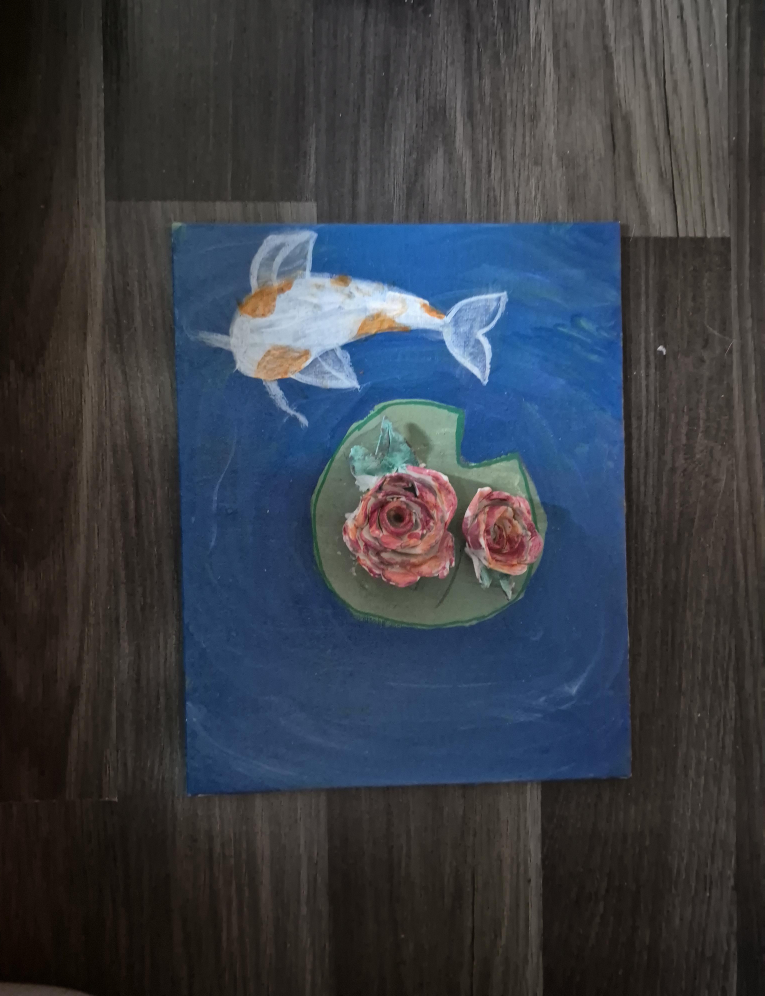 3D koi flower art thumbnail