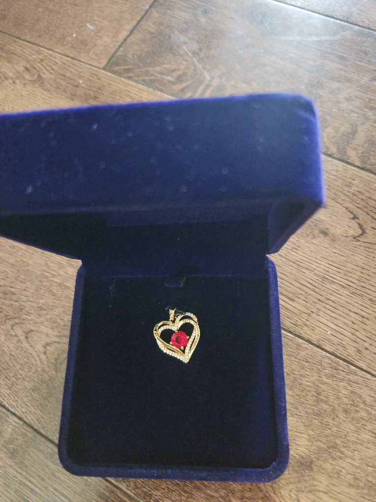 Heart Pendant with Ruby in Box thumbnail