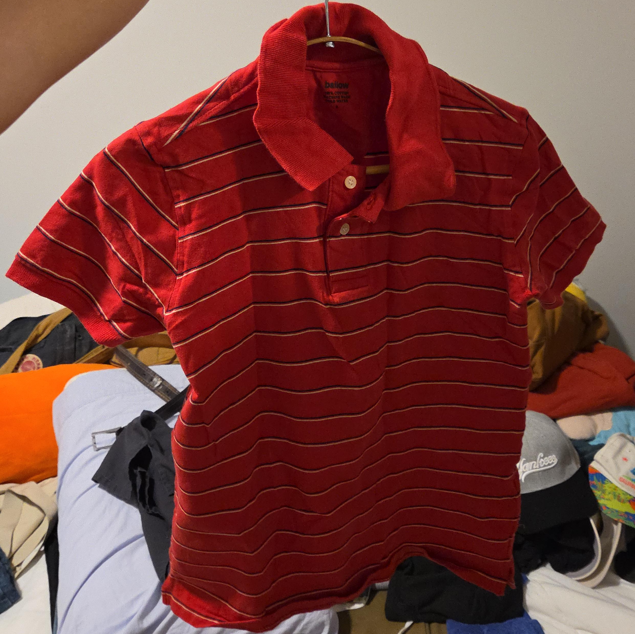 Boys' Belk Red Striped Polo Shirt thumbnail