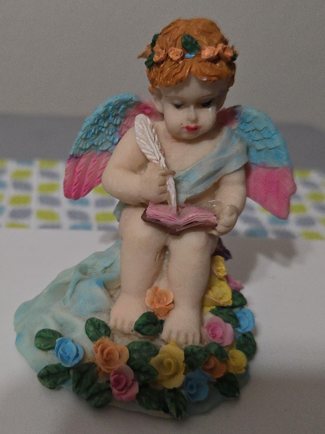 Angel Figurine with Book and Quill thumbnail